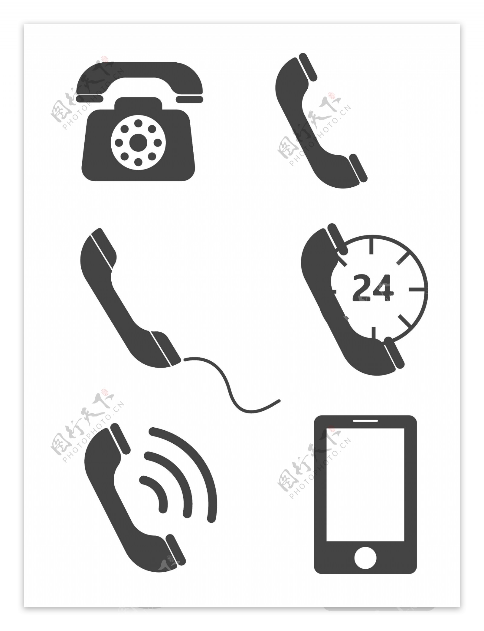 电话图标ai矢量元素联系常用简约可商用