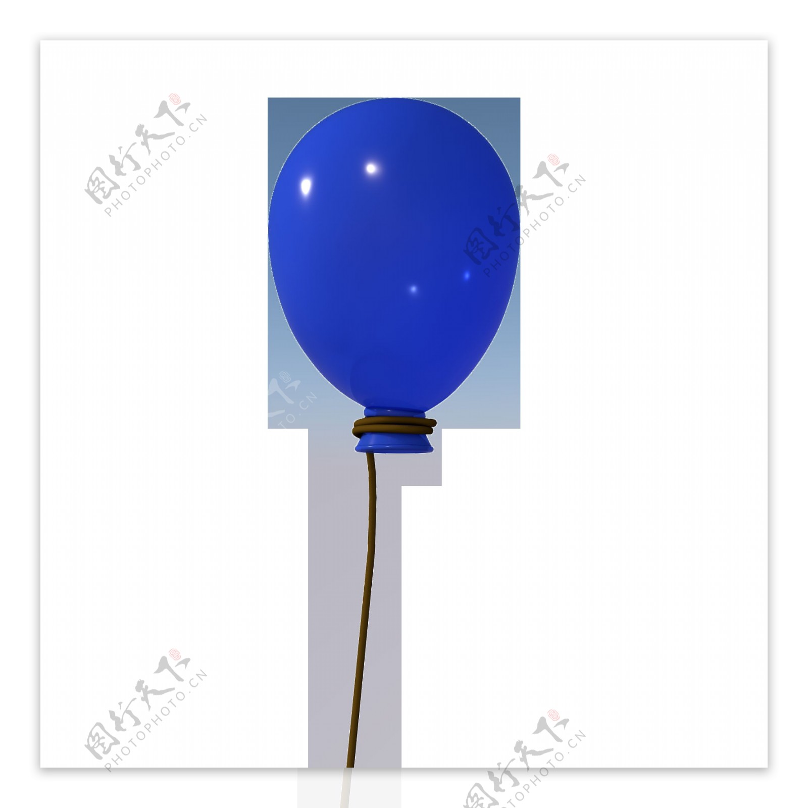 C4D电商装饰蓝色系扣气球元素