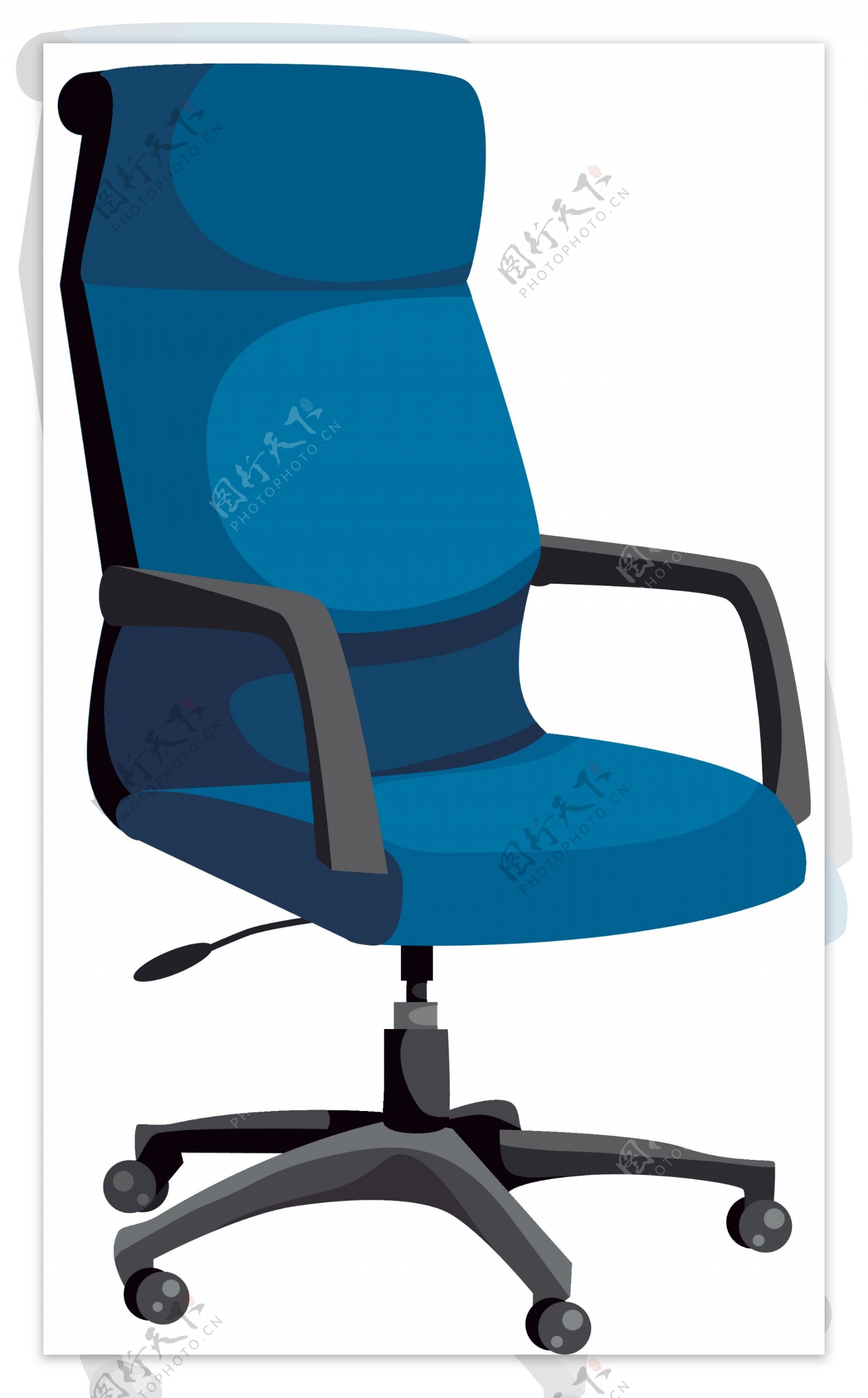 卡通蓝色椅子矢量元素