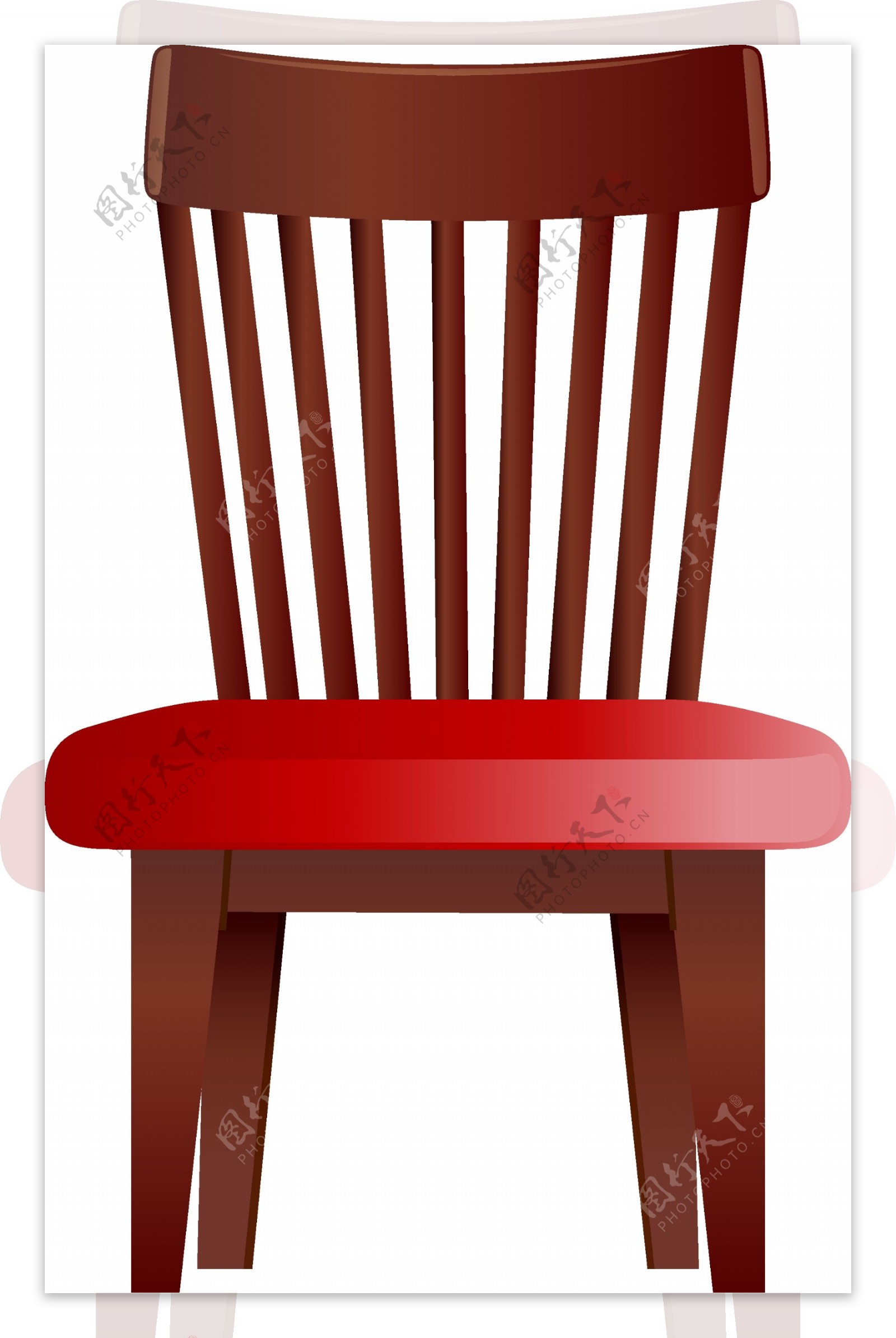 时尚崭新红色餐椅矢量图