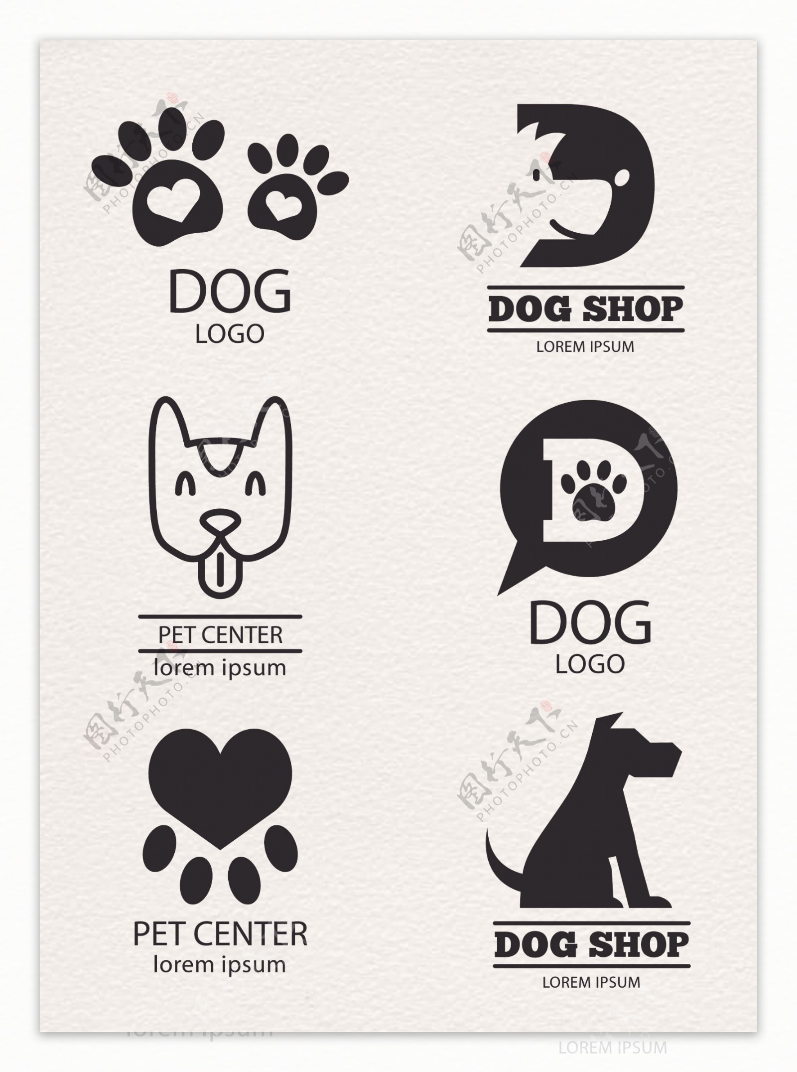 创意宠物狗标志矢量图