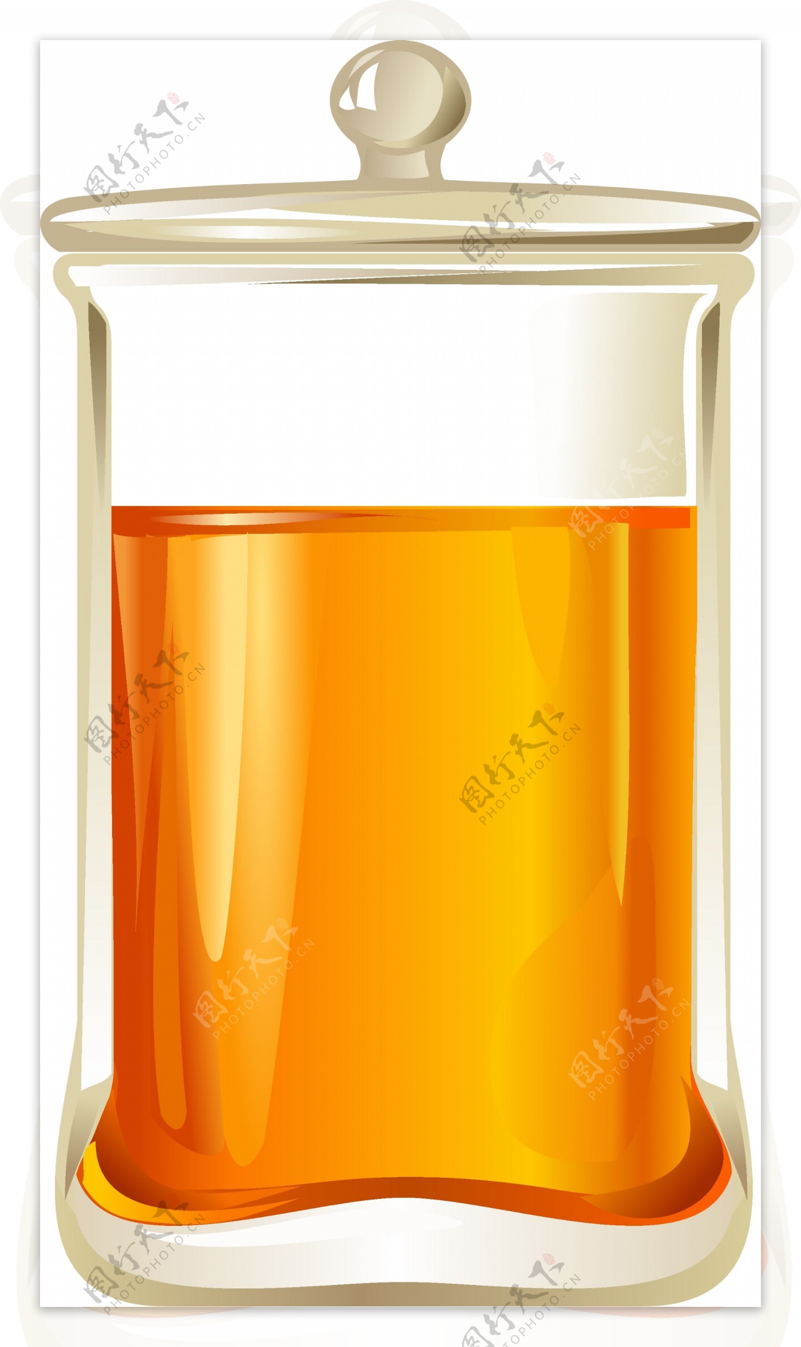 矢量玻璃瓶装土蜂蜜元素图