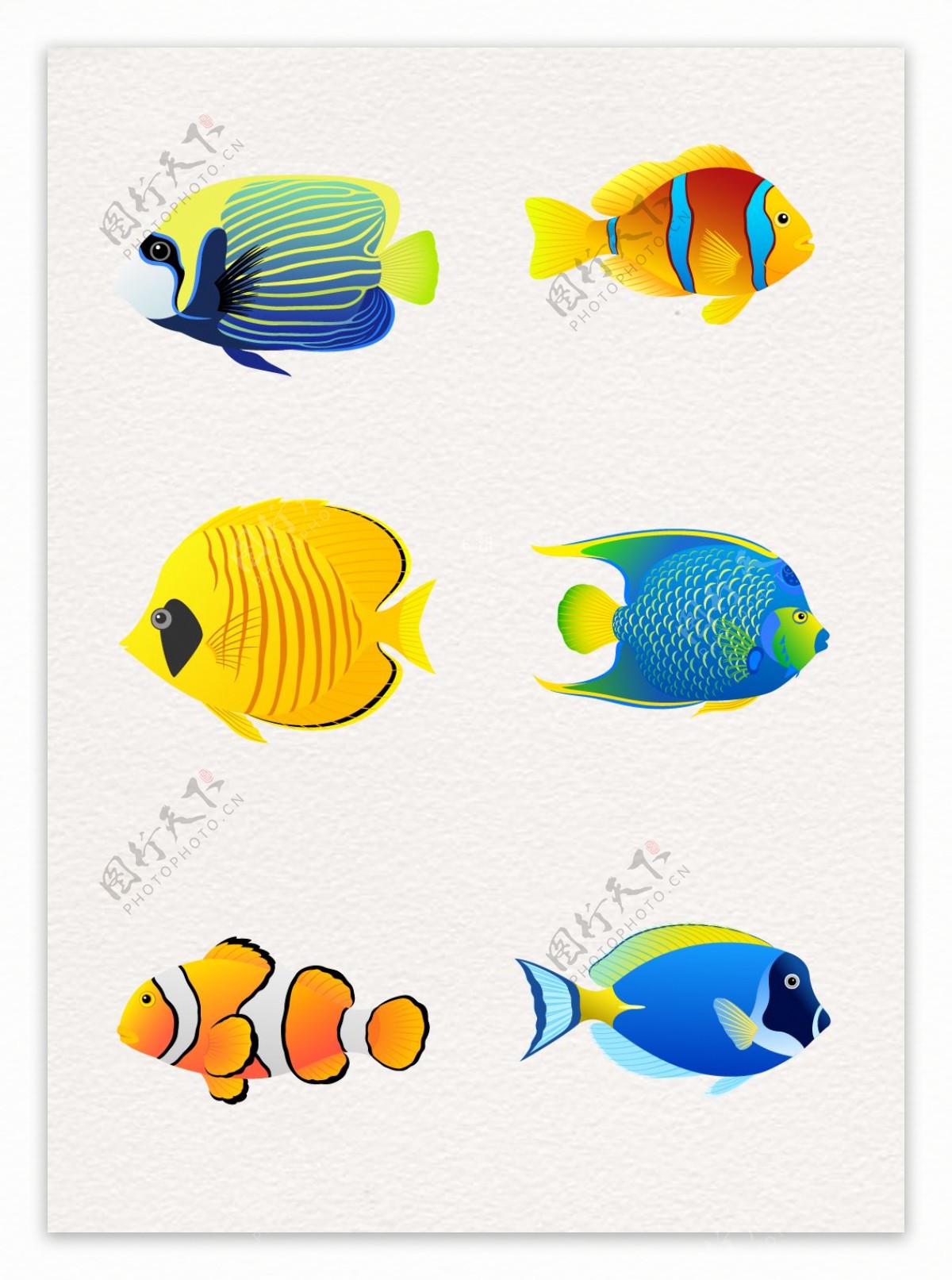 卡通鱼类装饰图案