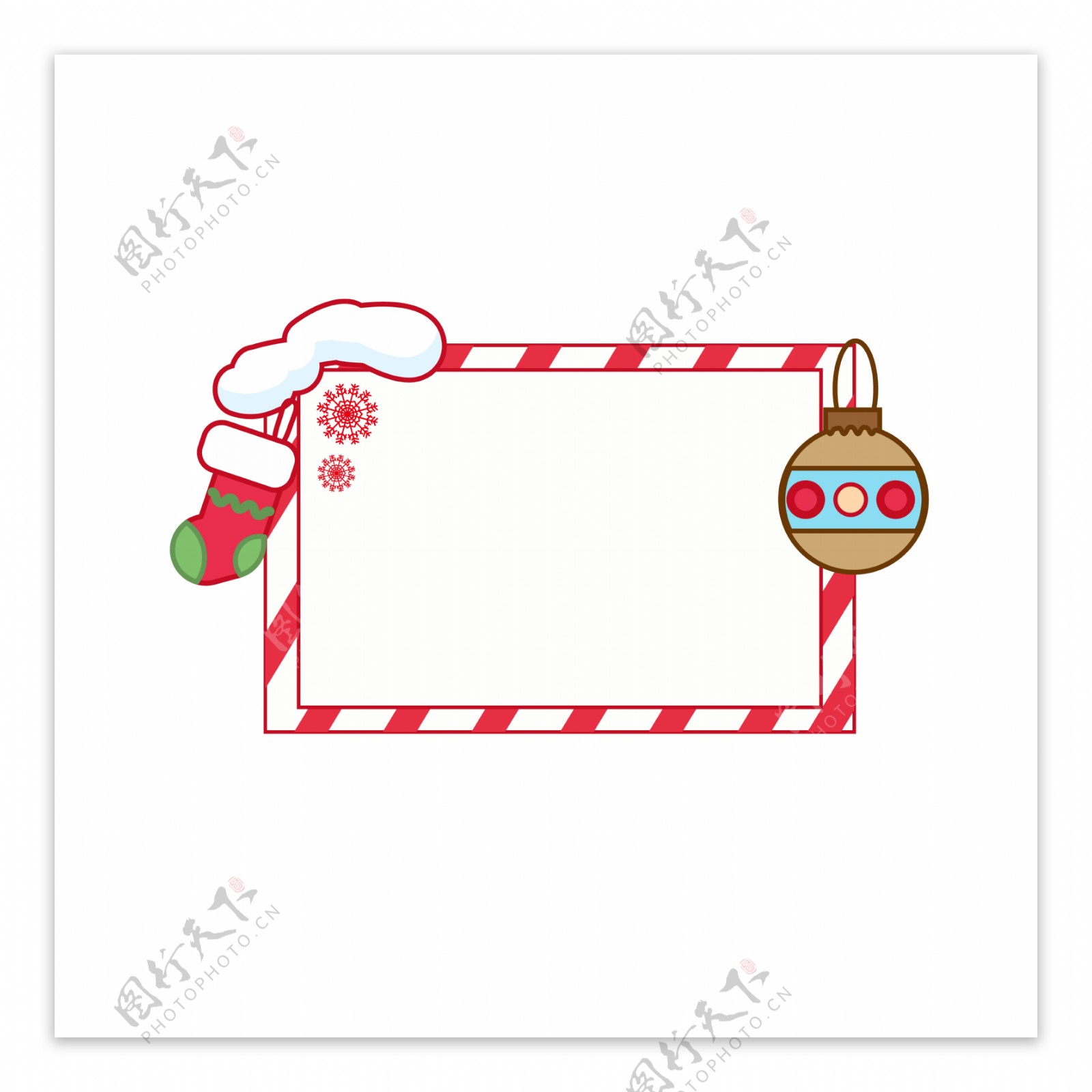 圣诞边框卡通雪人糖果相框矢量可商用元素
