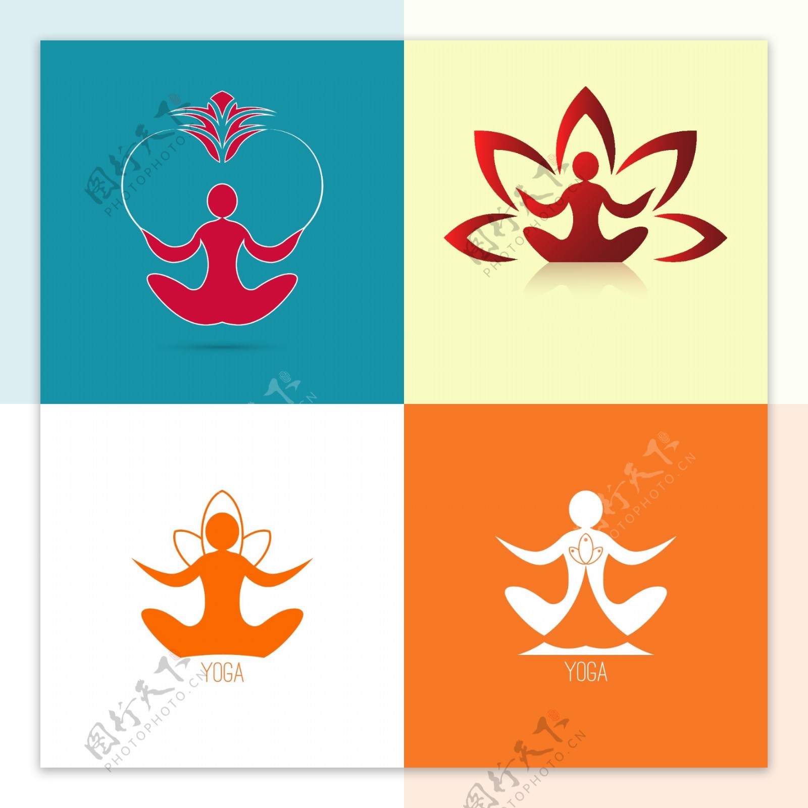 瑜伽馆会所标志logo设计