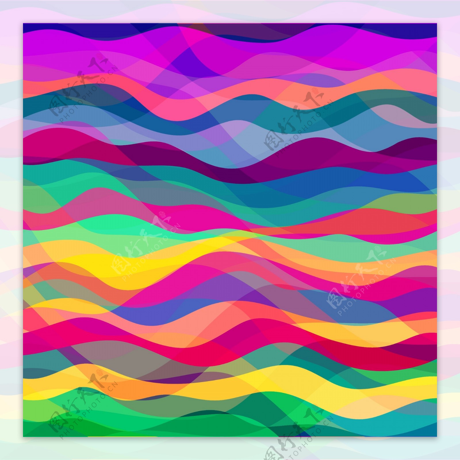 五颜六色的波浪抽象背景