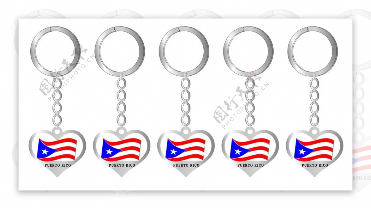波多黎各旅游纪念品钥匙扣设计