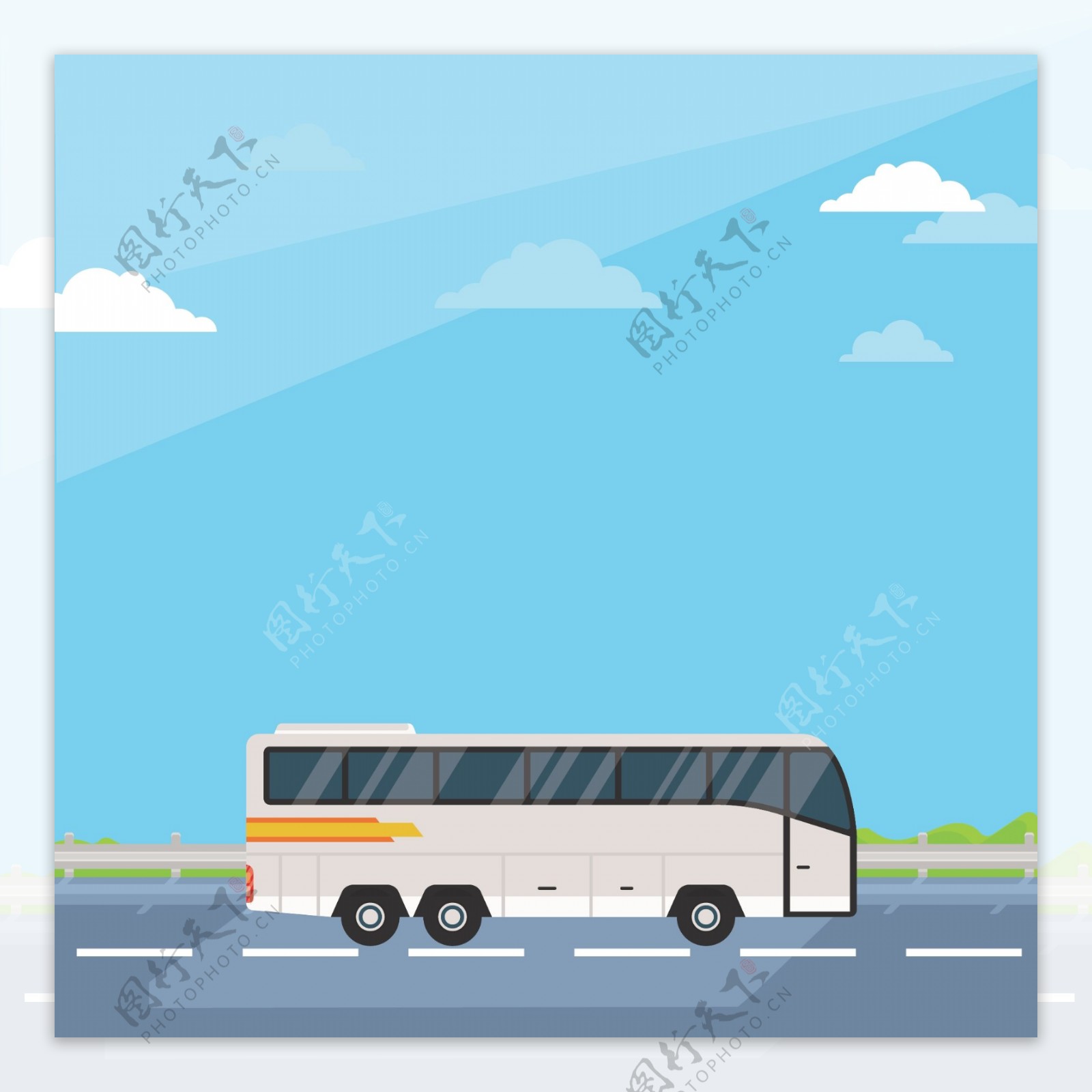 旅游巴士矢量素材