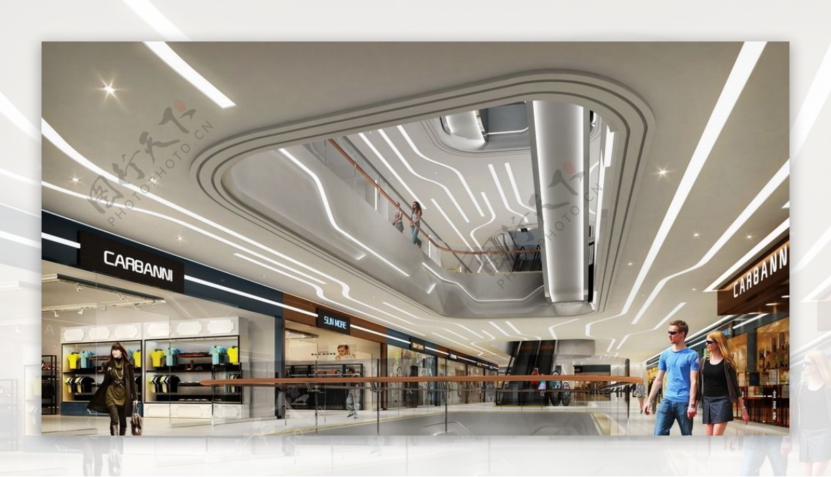 创意购物中心设计效果图中庭效果