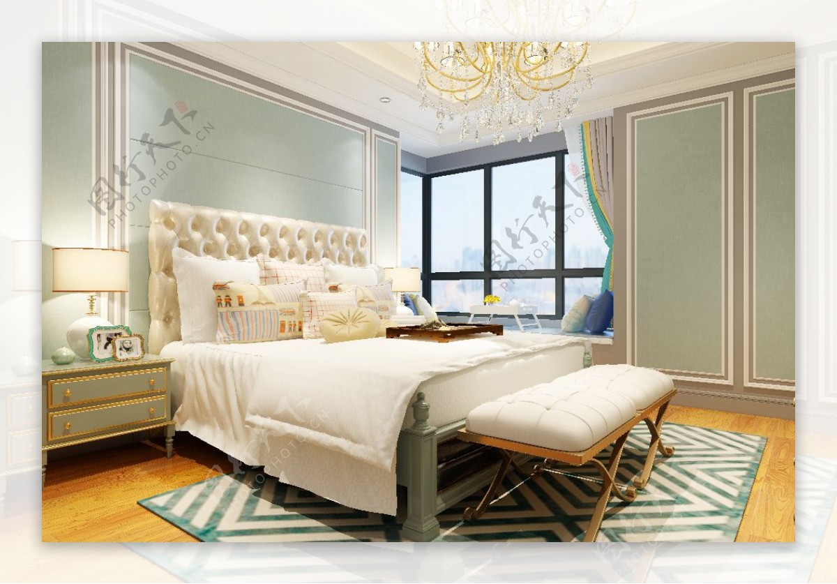 欧式风格温馨卧室效果图