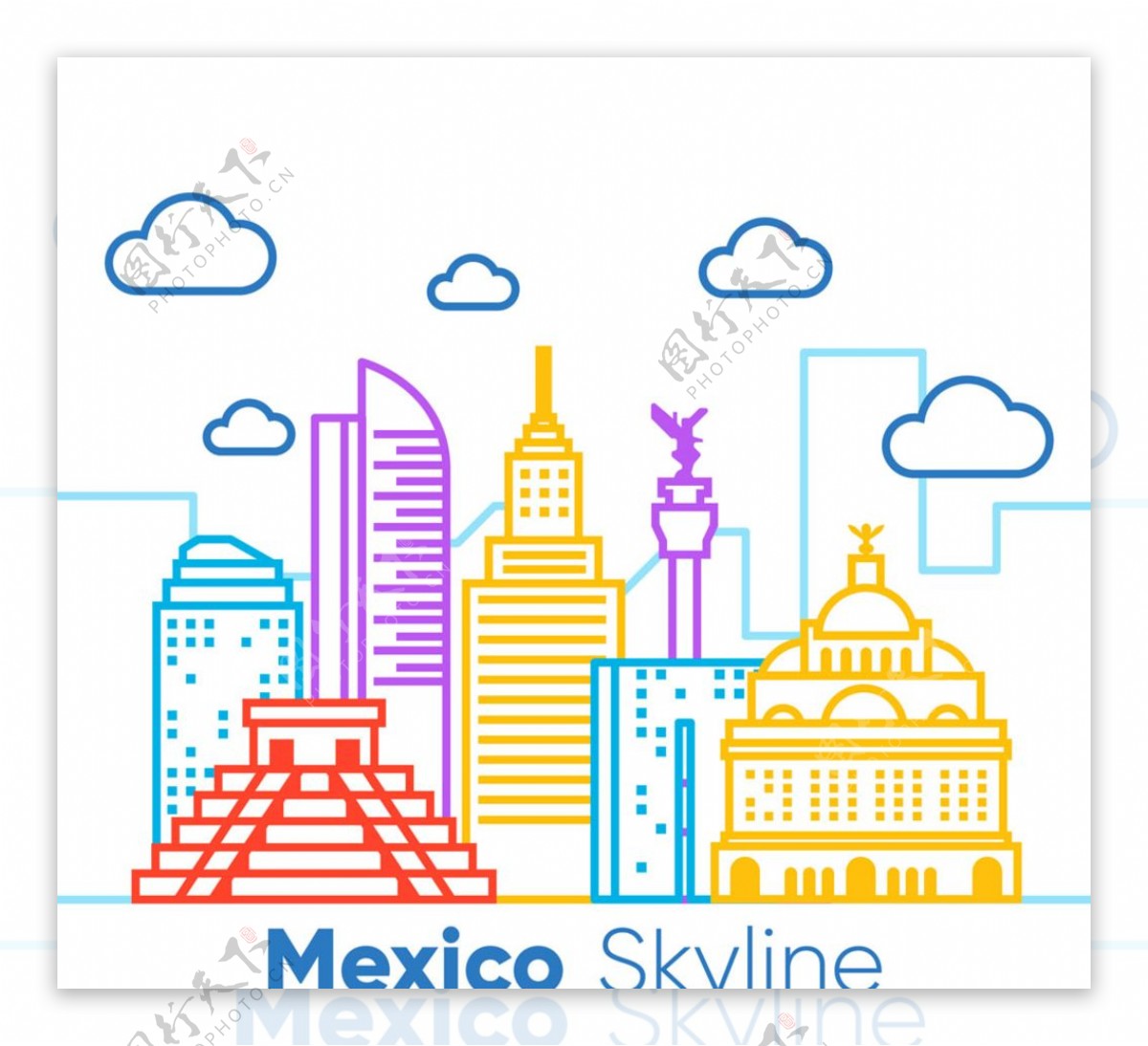 彩绘墨西哥著名建筑