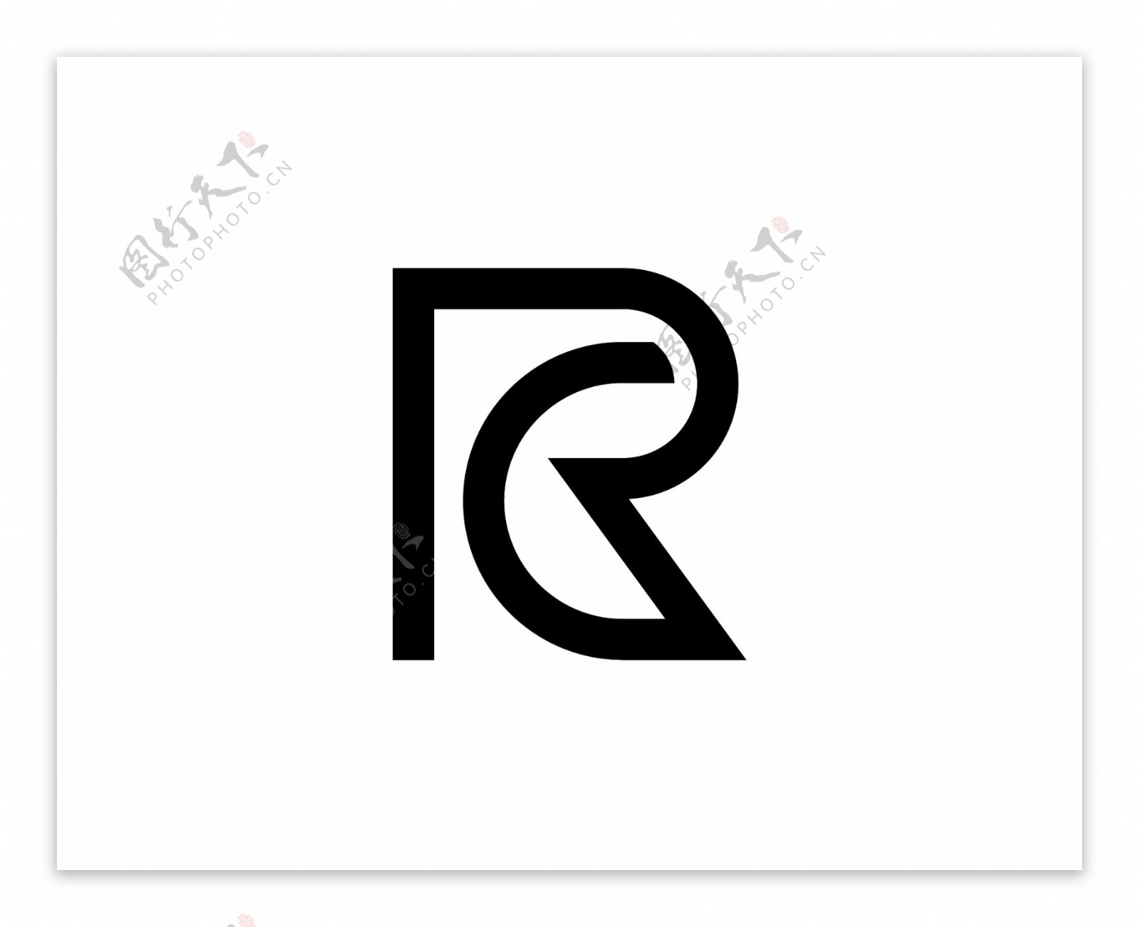 R字母造型logo黑色简约风logo