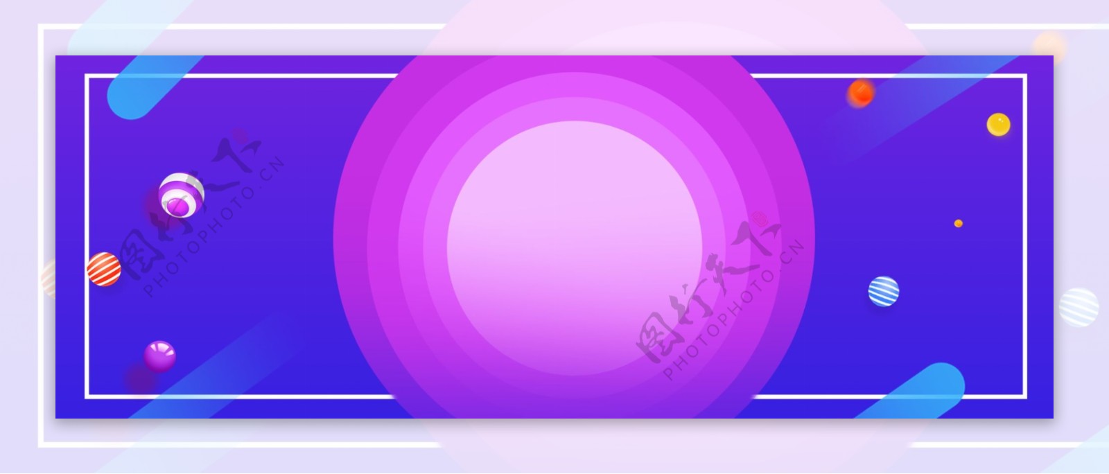 创意紫色渐变多边形banner背景