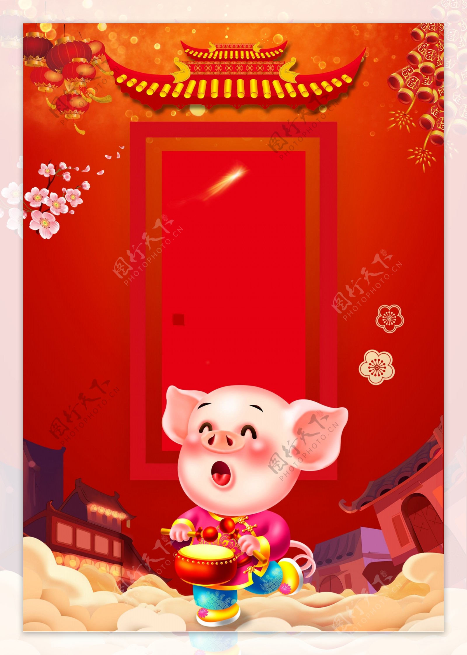 2019猪年喜庆新春背景素材