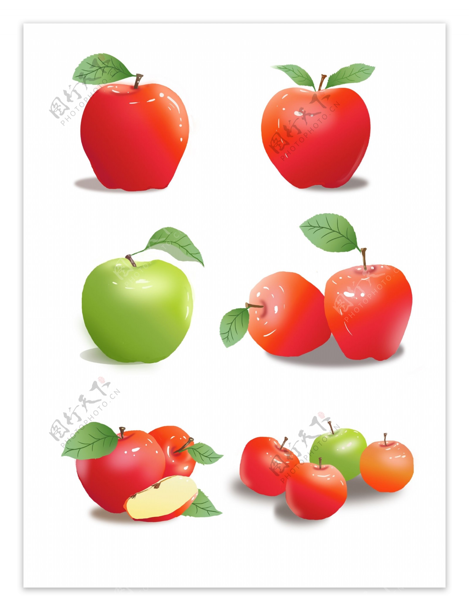 苹果红色苹果青苹果水果套图