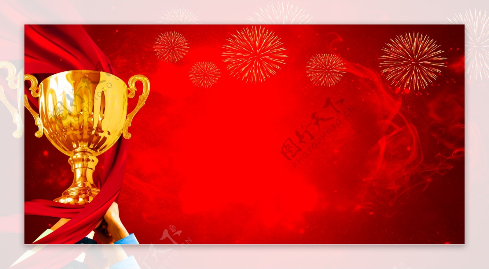 红色新年春节展板背景