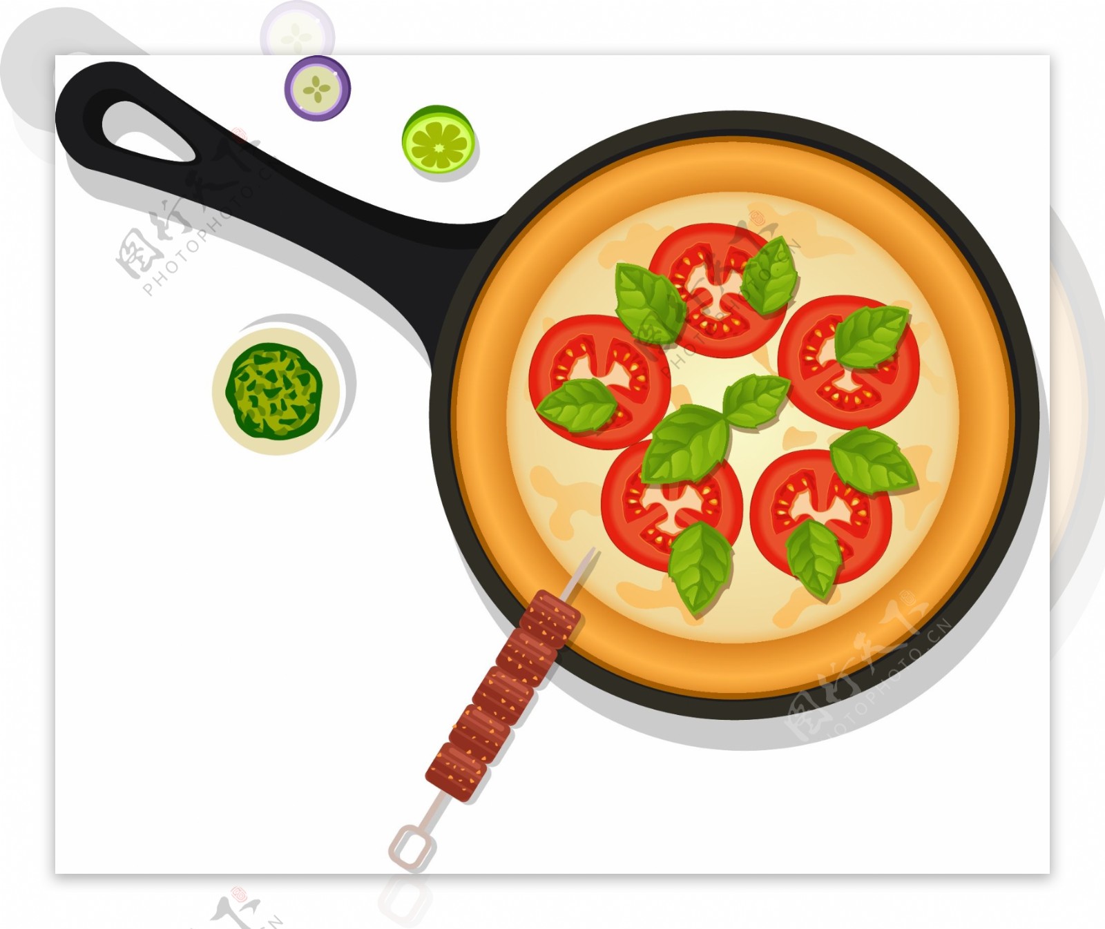 手绘西红柿汤原创元素