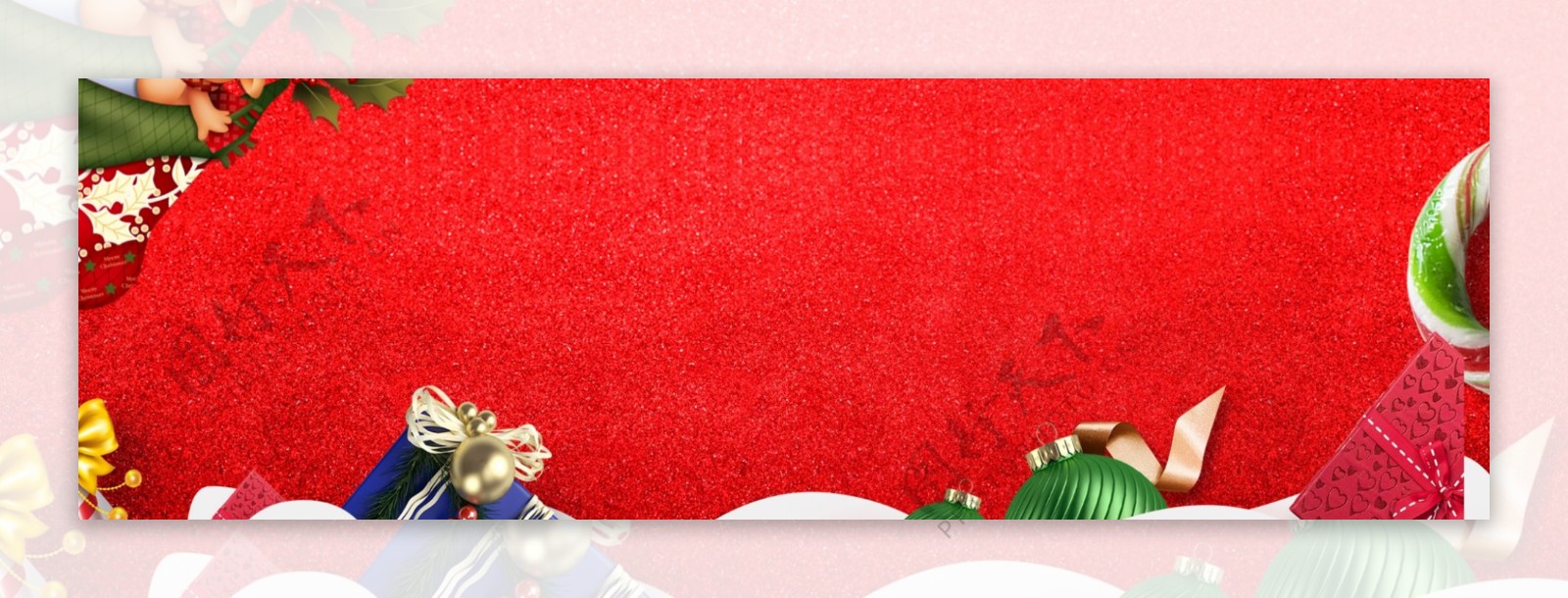 铃铛丝带平安夜圣诞节banner背景