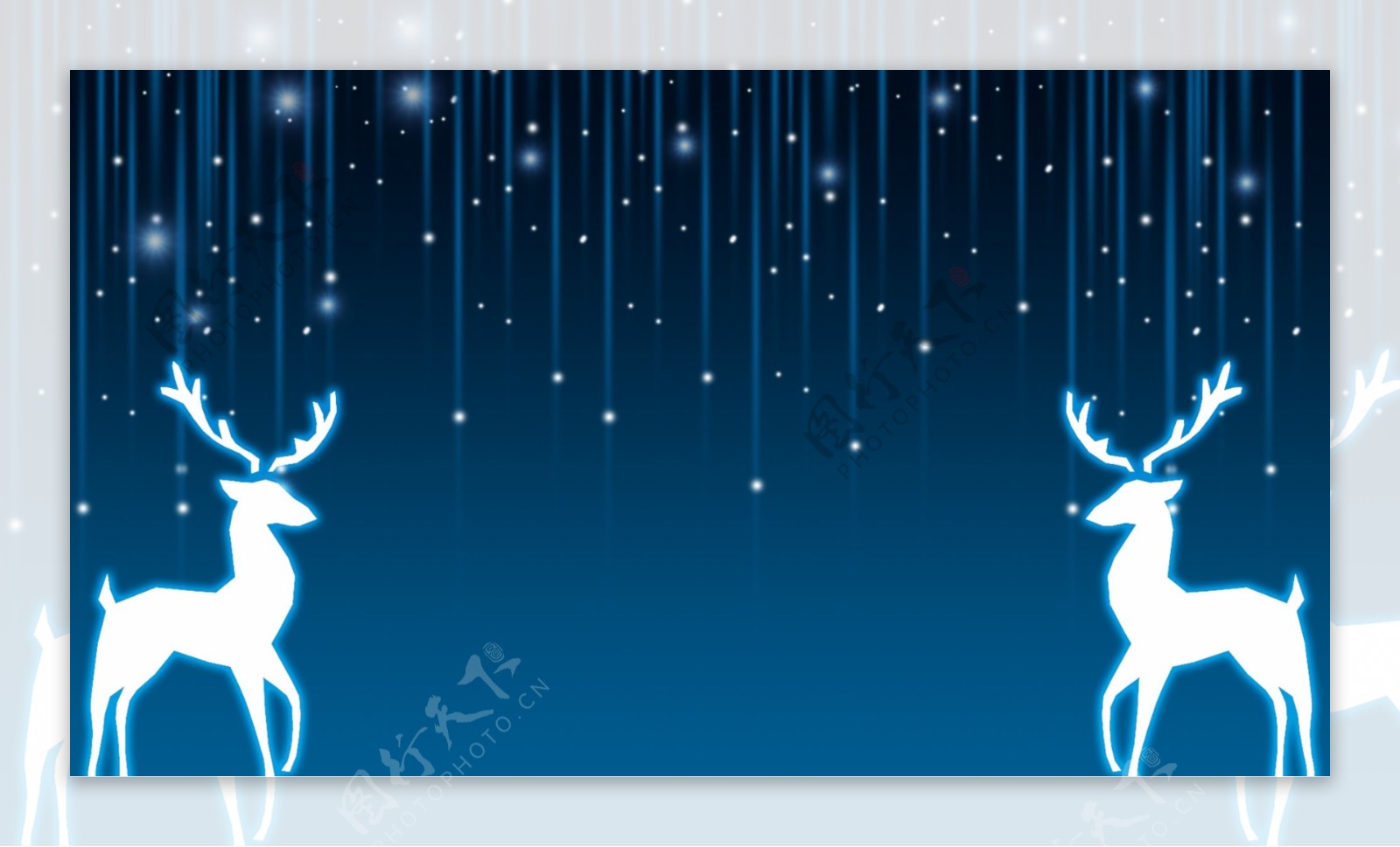 喜庆蓝色圣诞节鹿背景