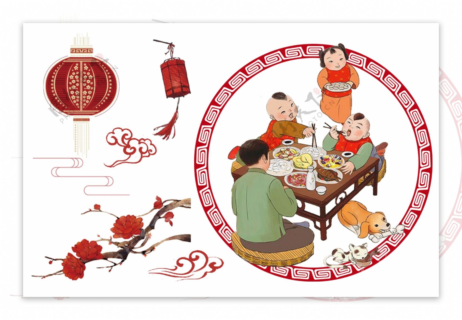 春节中式传统元素