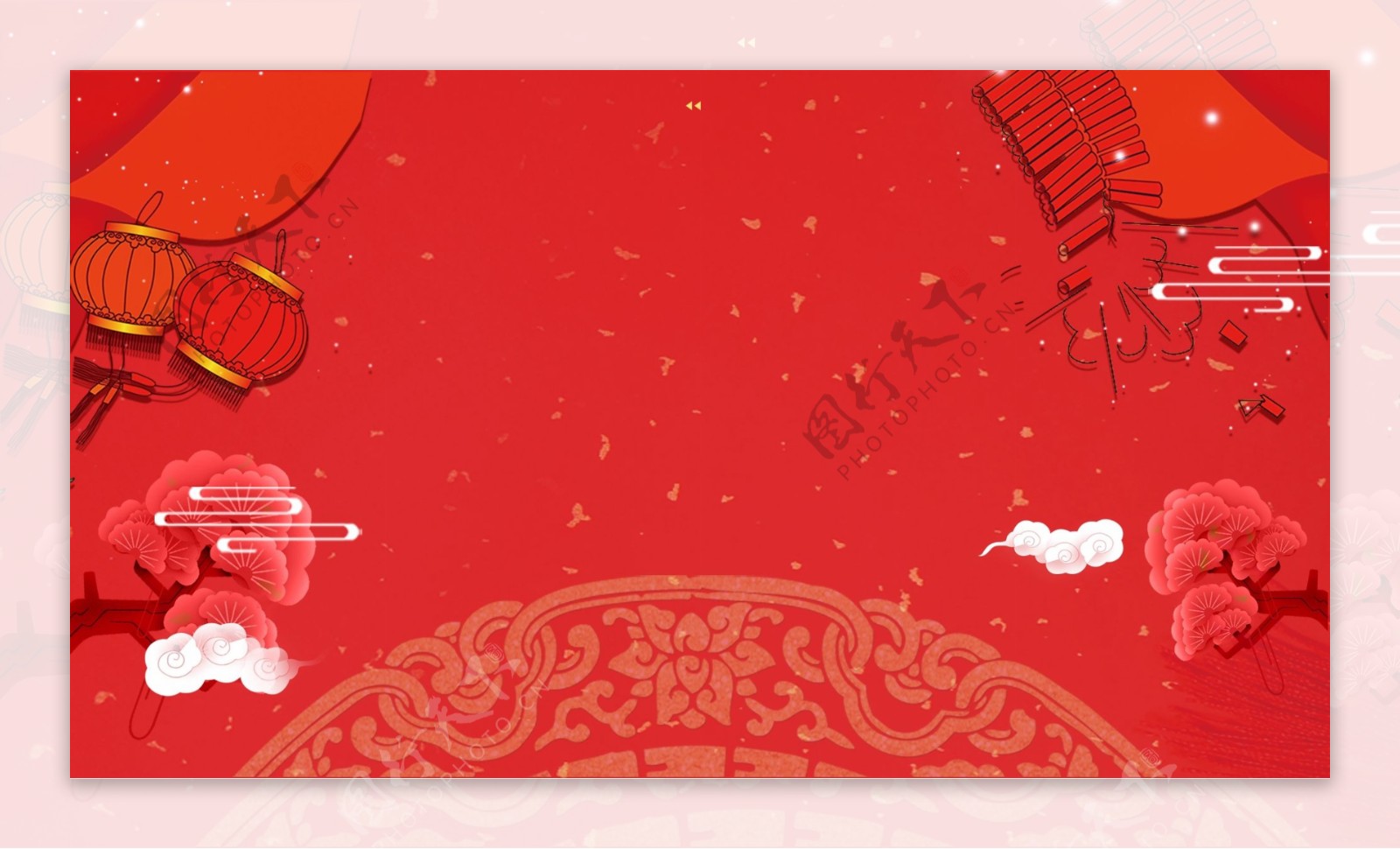 扁平化手绘中国年背景设计