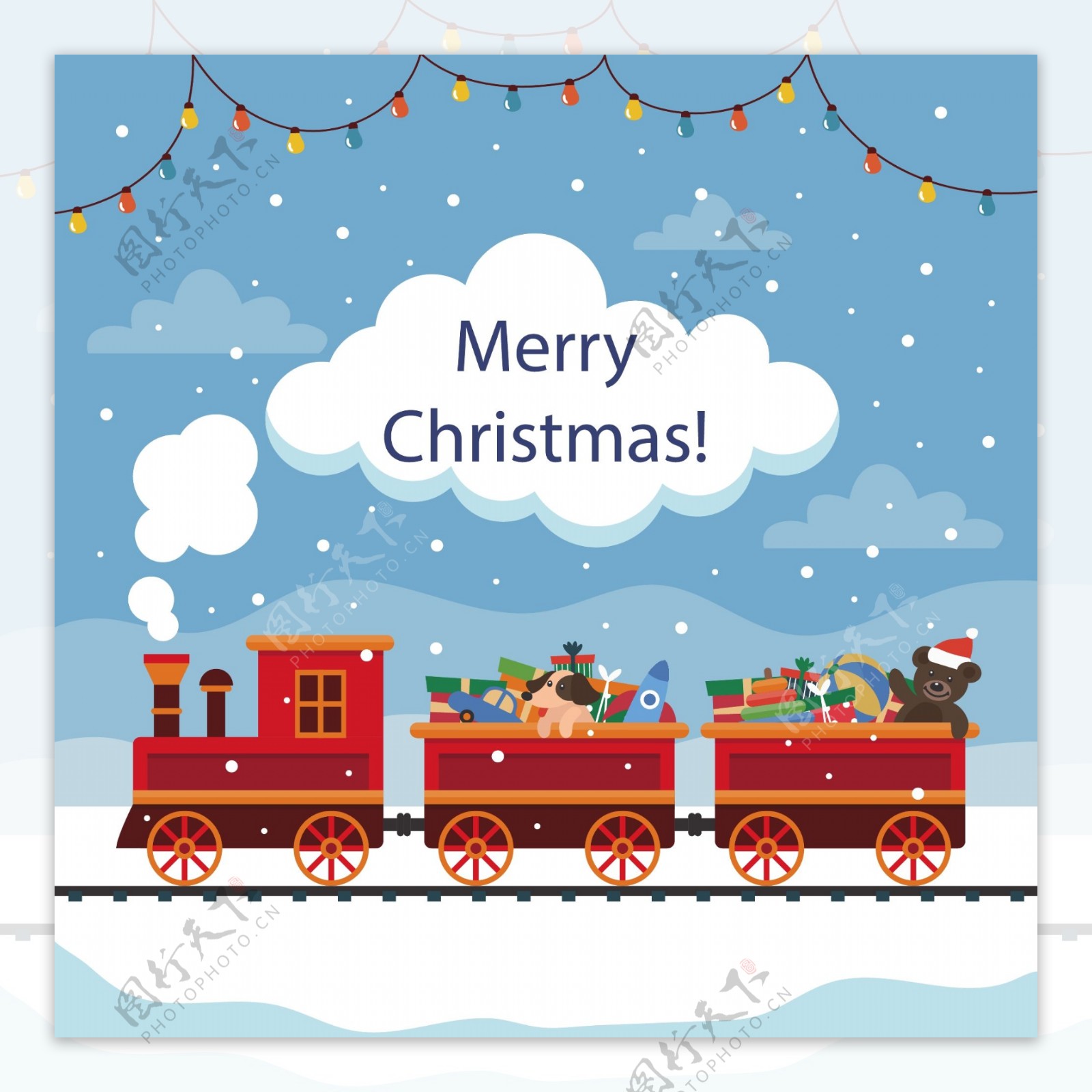 玩具火车圣诞背景