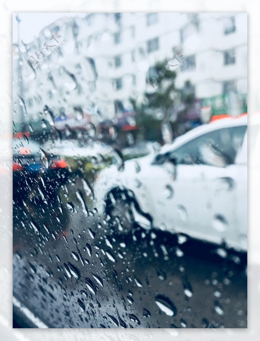 银川街头的雨天