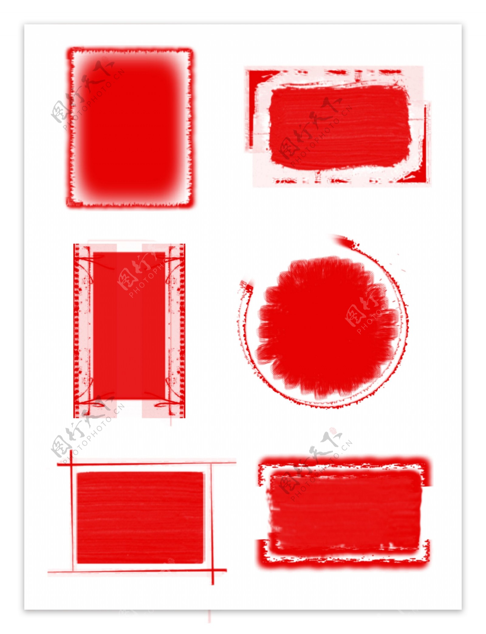 大红色古典风格印章纹理装饰素材可商用
