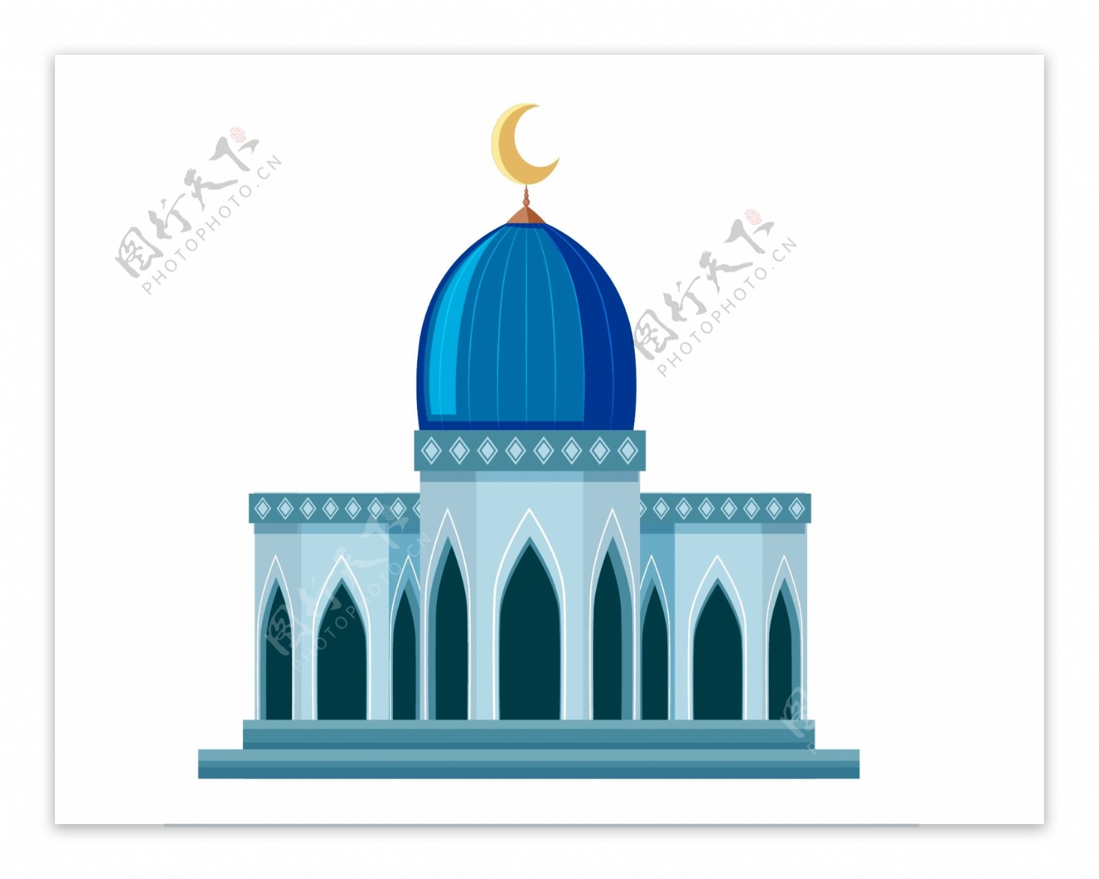 卡通伊斯兰教堂元素