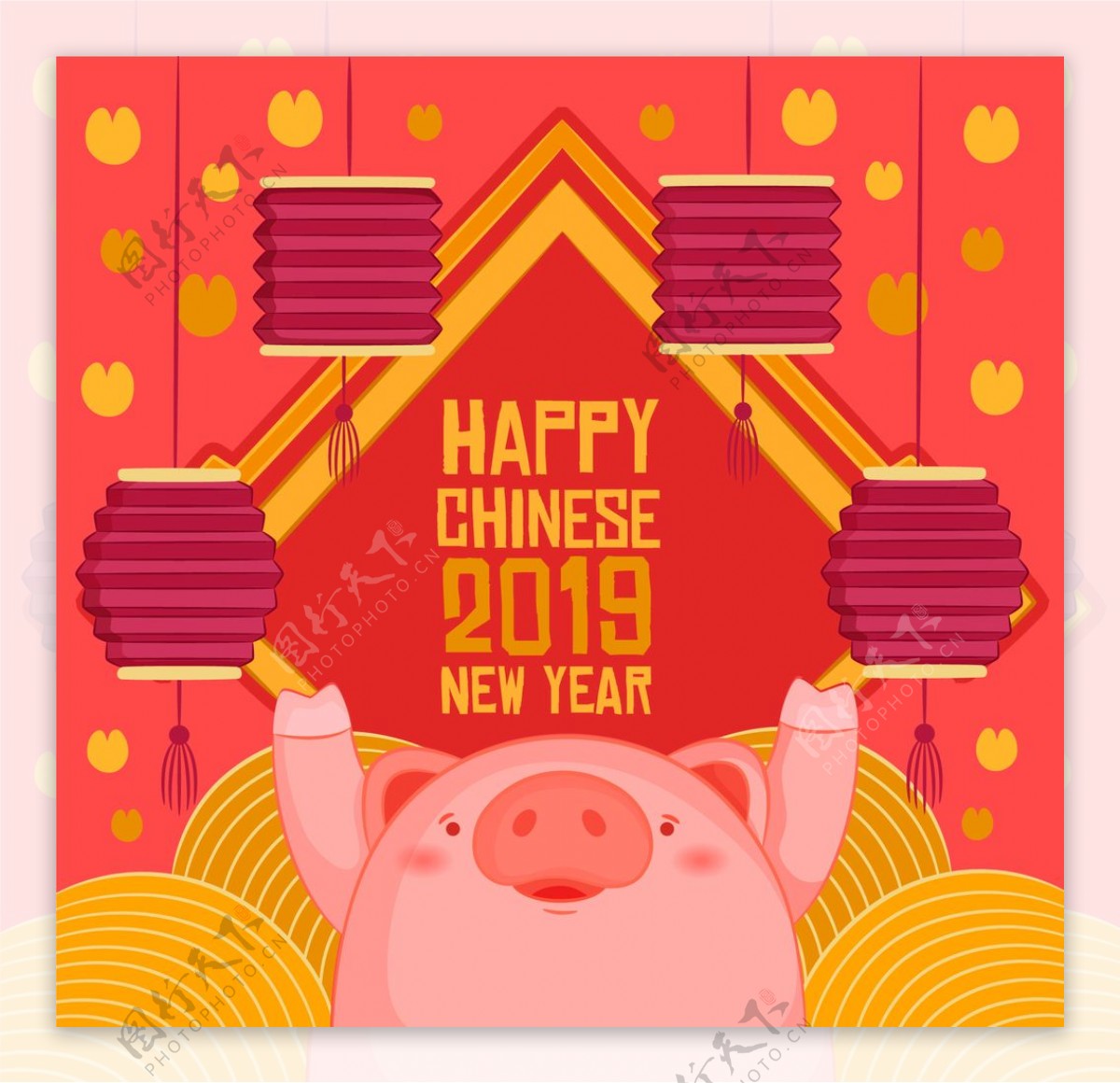 中国年卡通猪