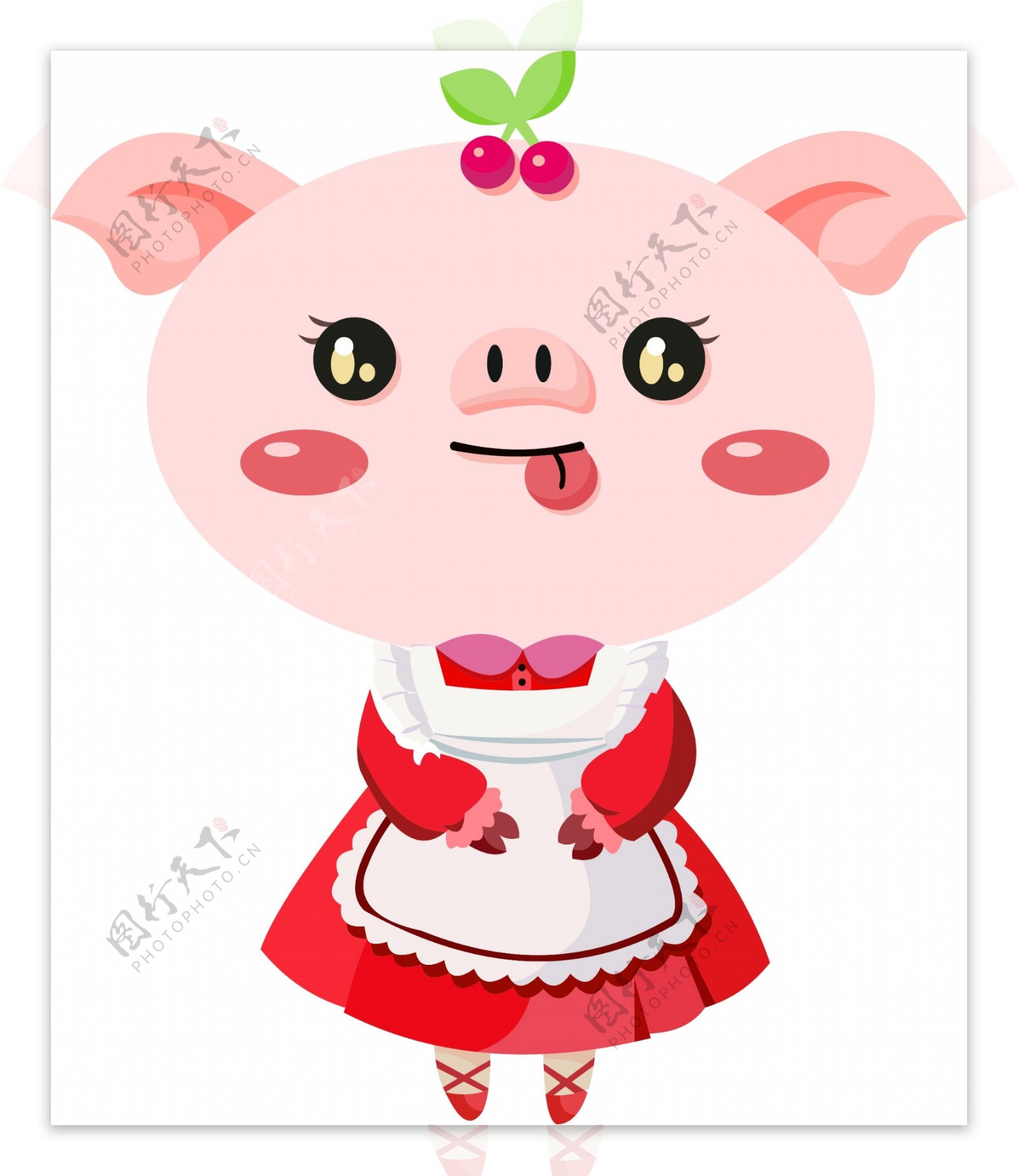 手绘动物卡通可爱手绘小猪