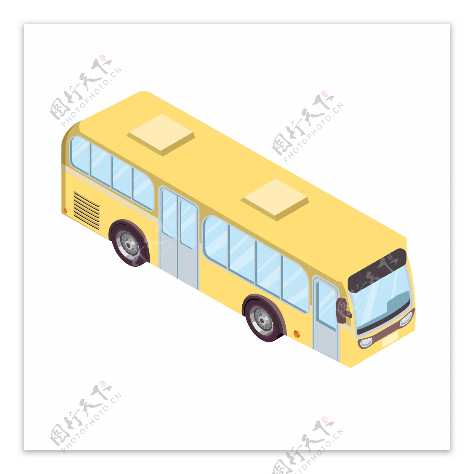 2.5D公共交通工具公交车可商用元素