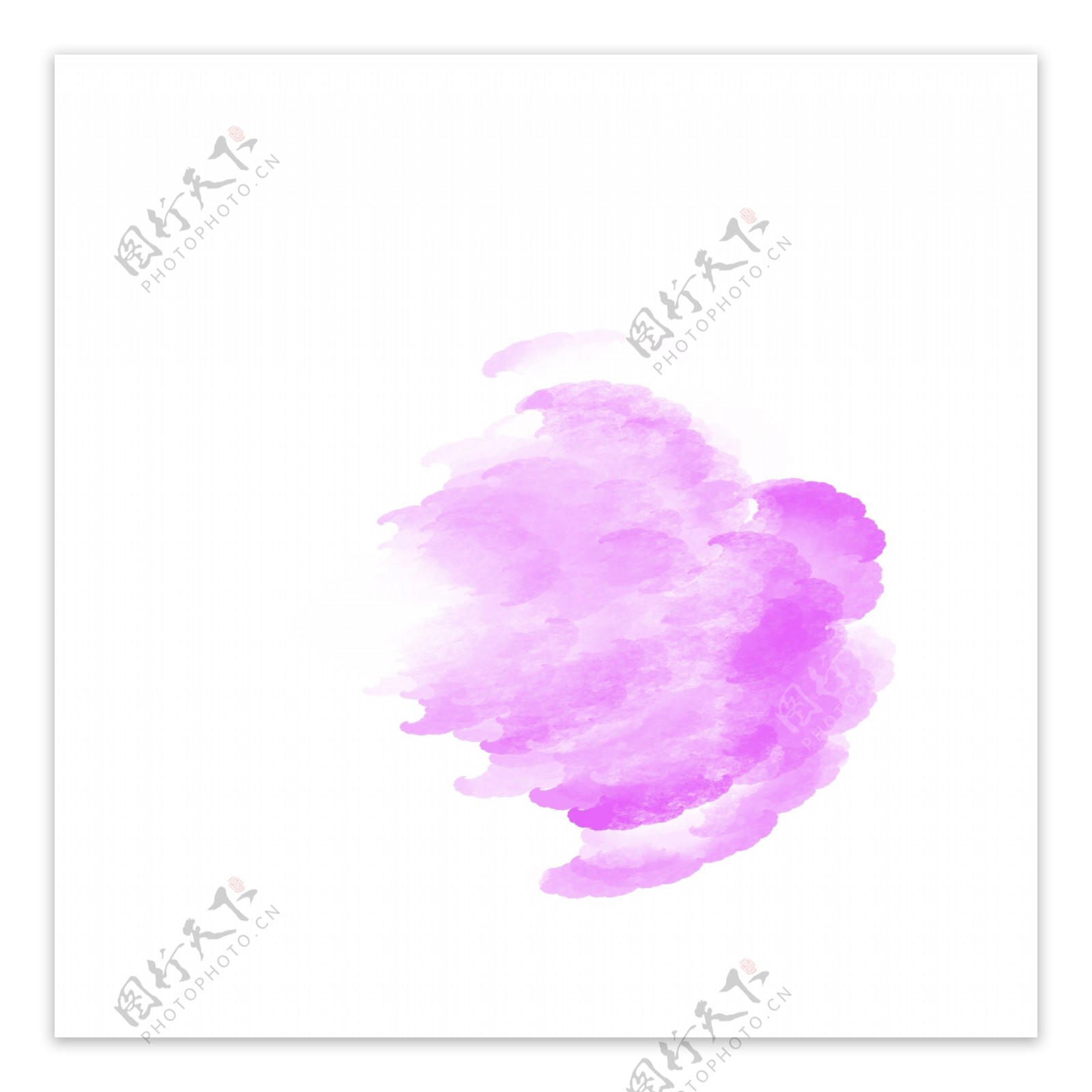 水彩紫色美丽水墨画
