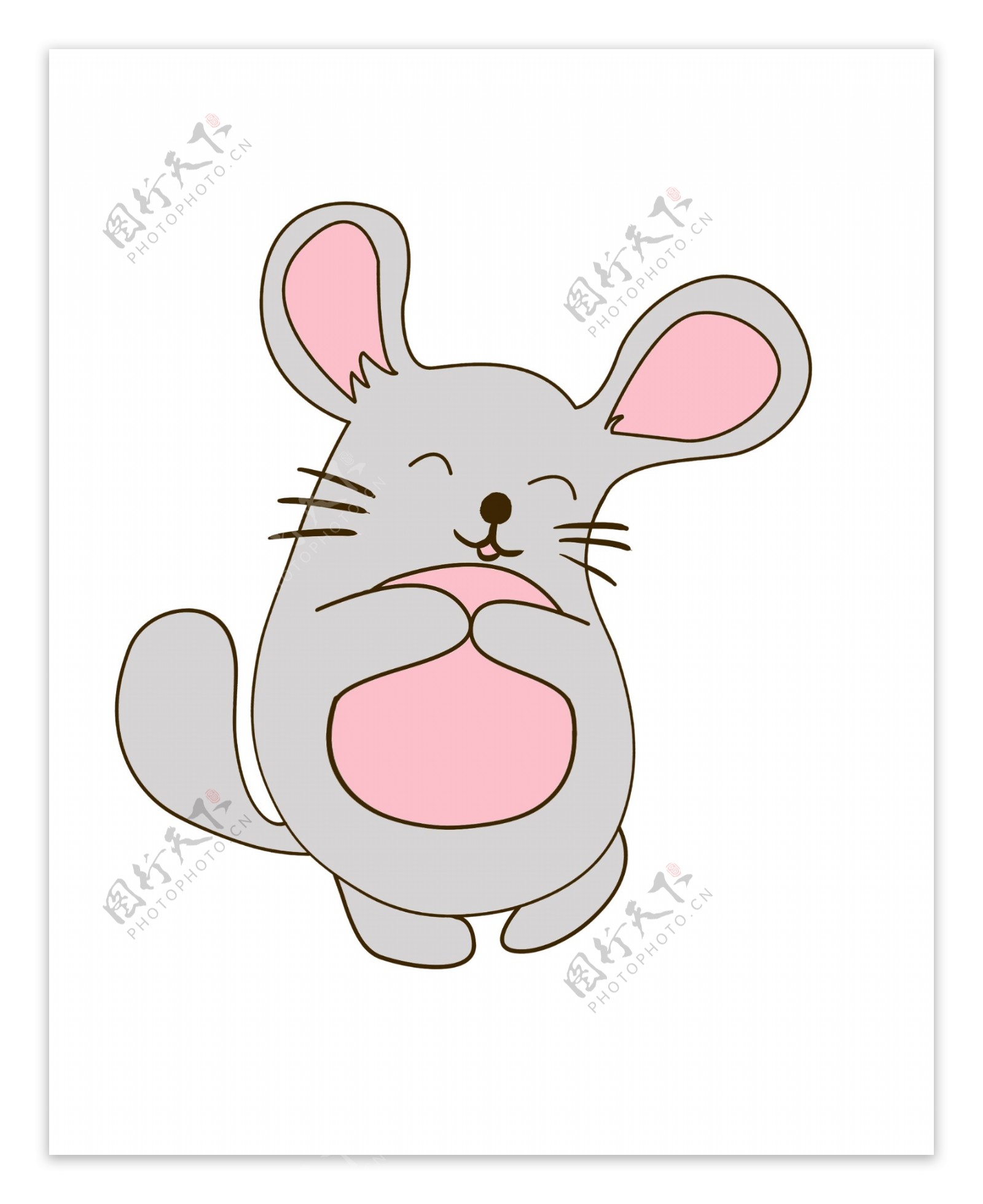 灰色的老鼠手绘插画