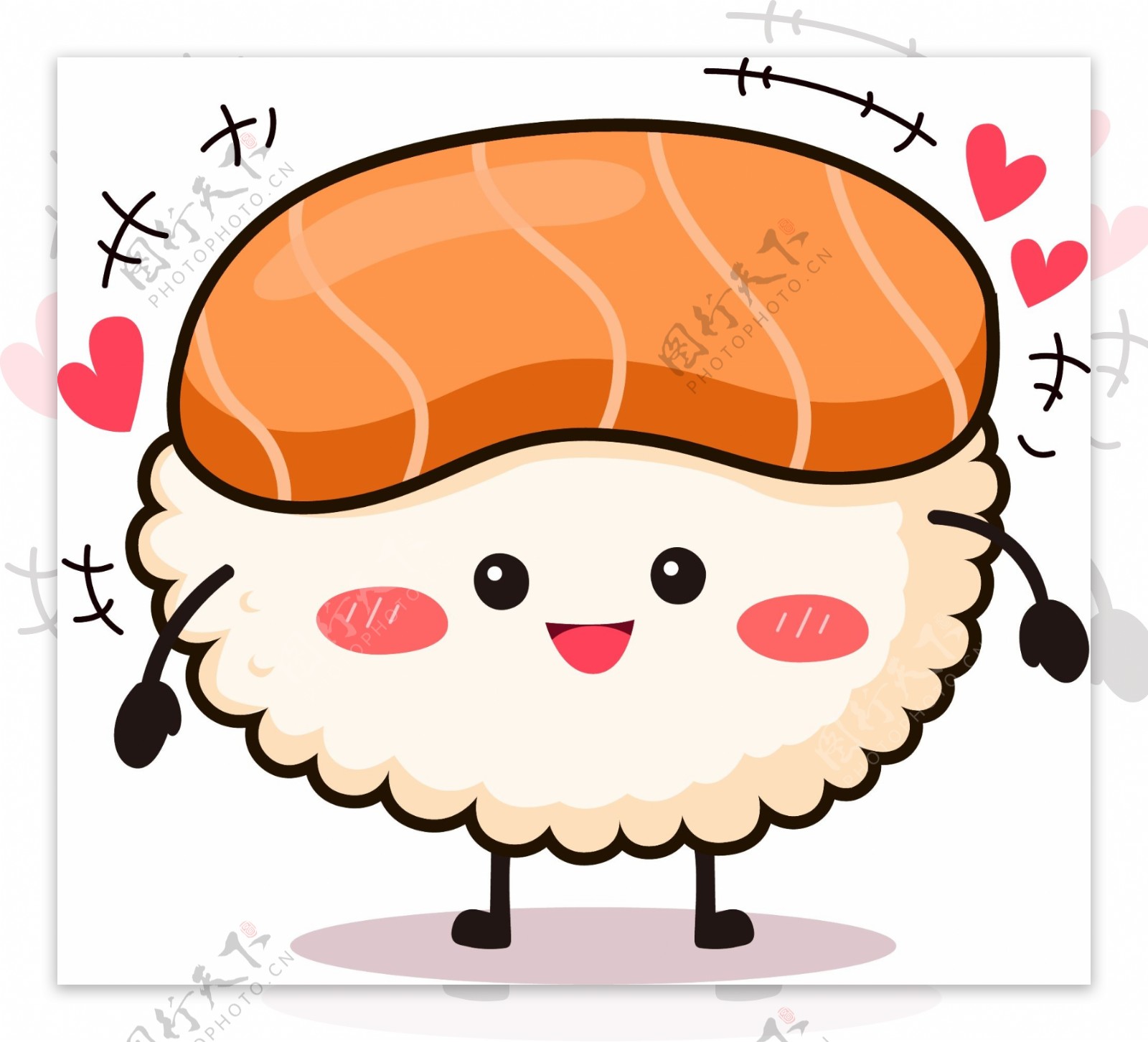 寿司食物表情卡通可爱可商用元素