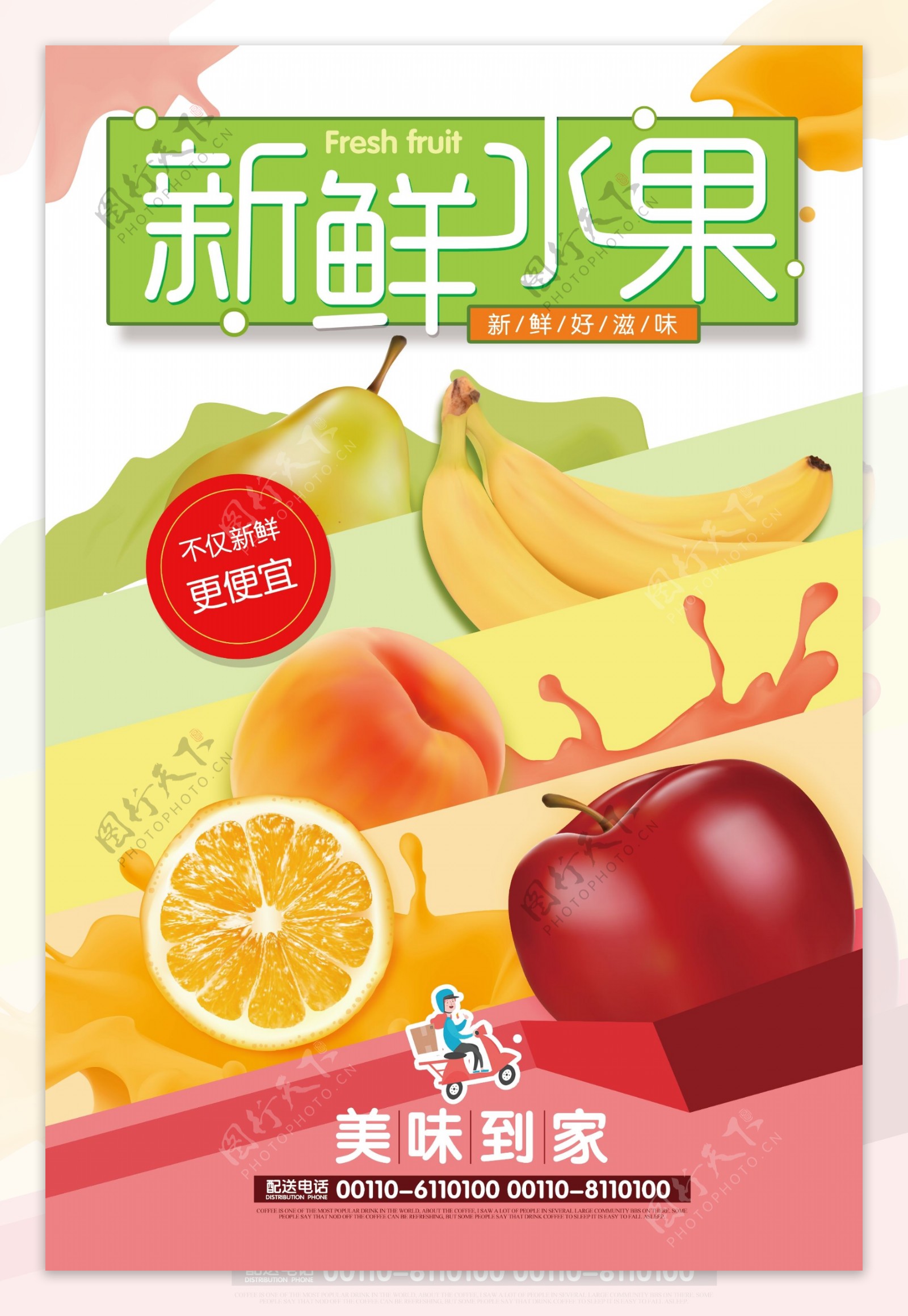 夏季新鲜水果送到家海报