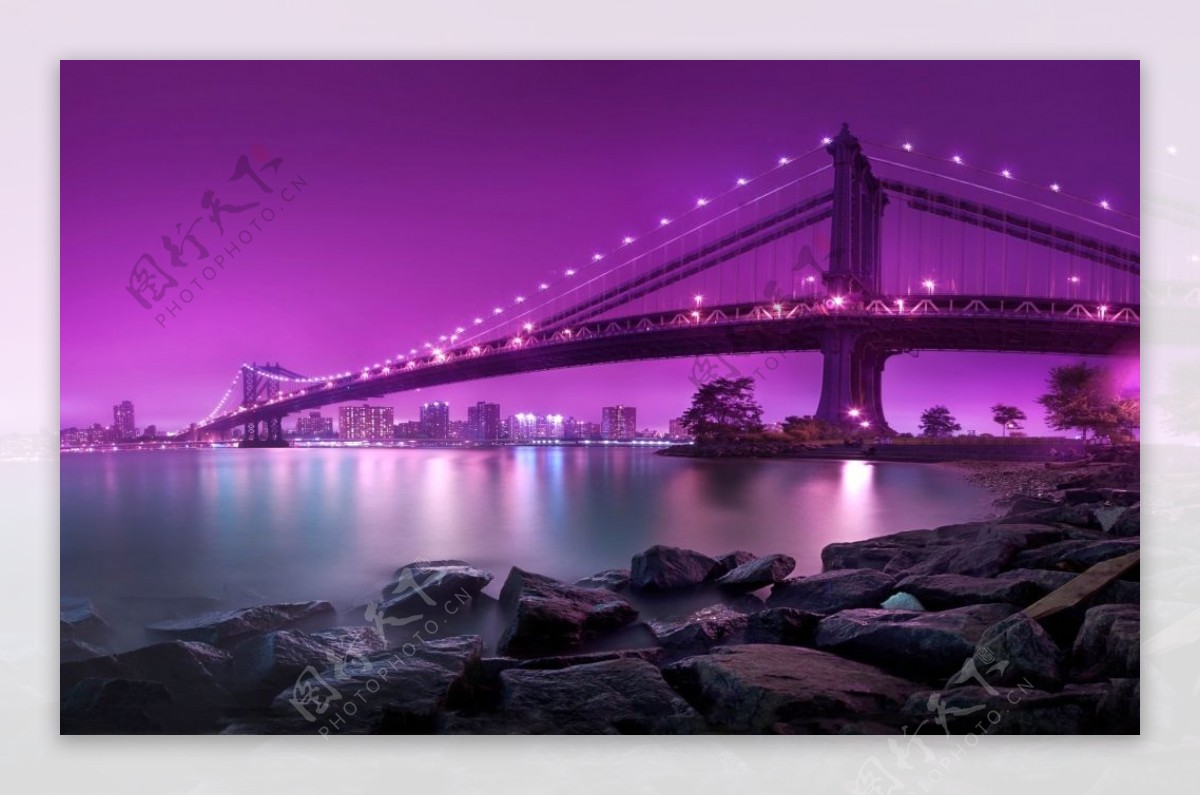 hdr摄影夜景3d海上大桥贴图