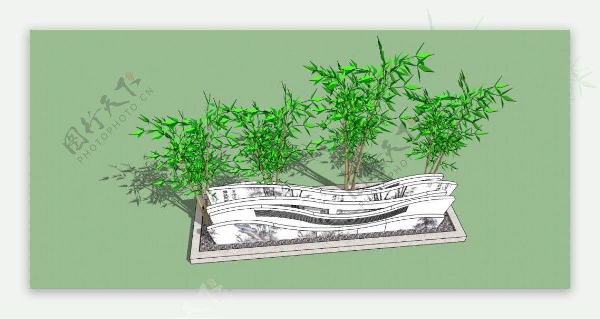 园林景观素材竹林3d素材