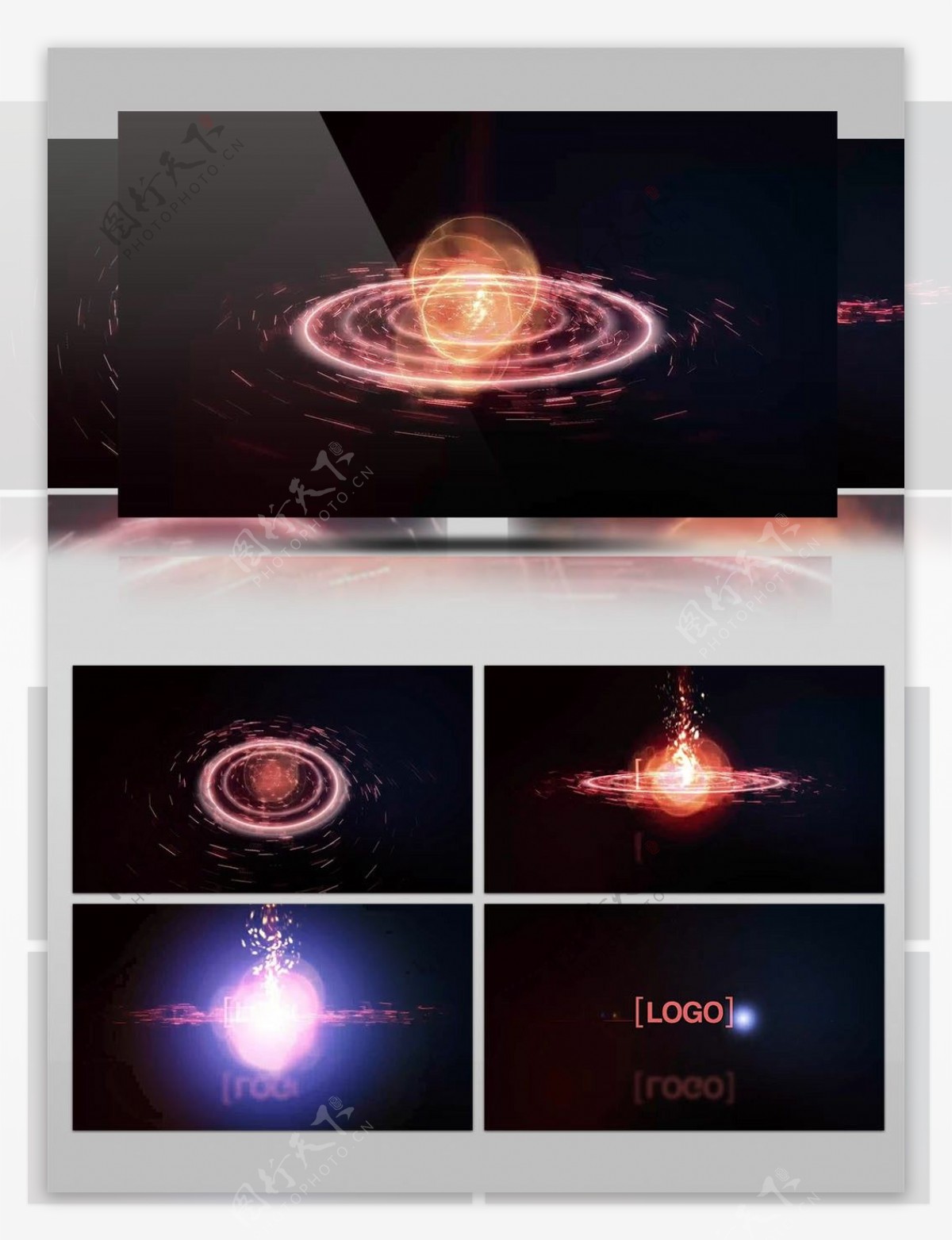 红色星球粒子旋转变换LOGO演绎AE模板