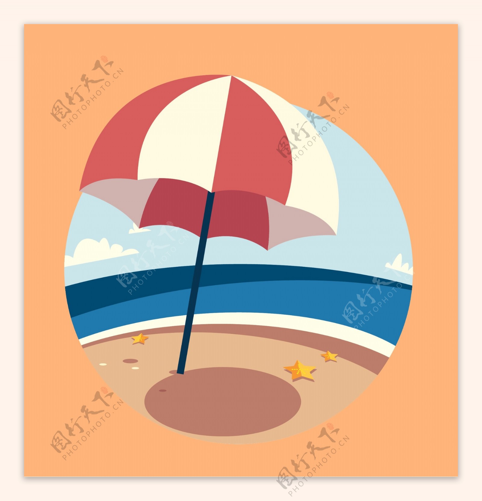沙滩伞广告背景装饰素材