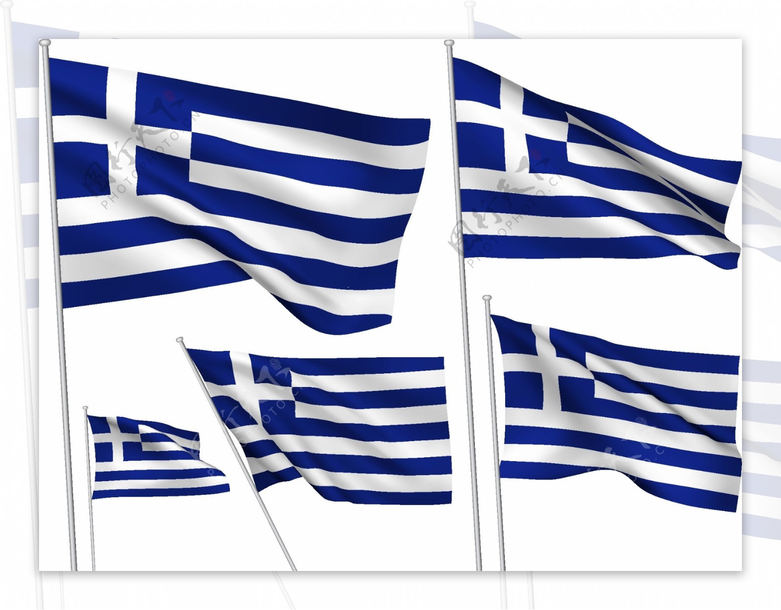 希腊国旗元素矢量