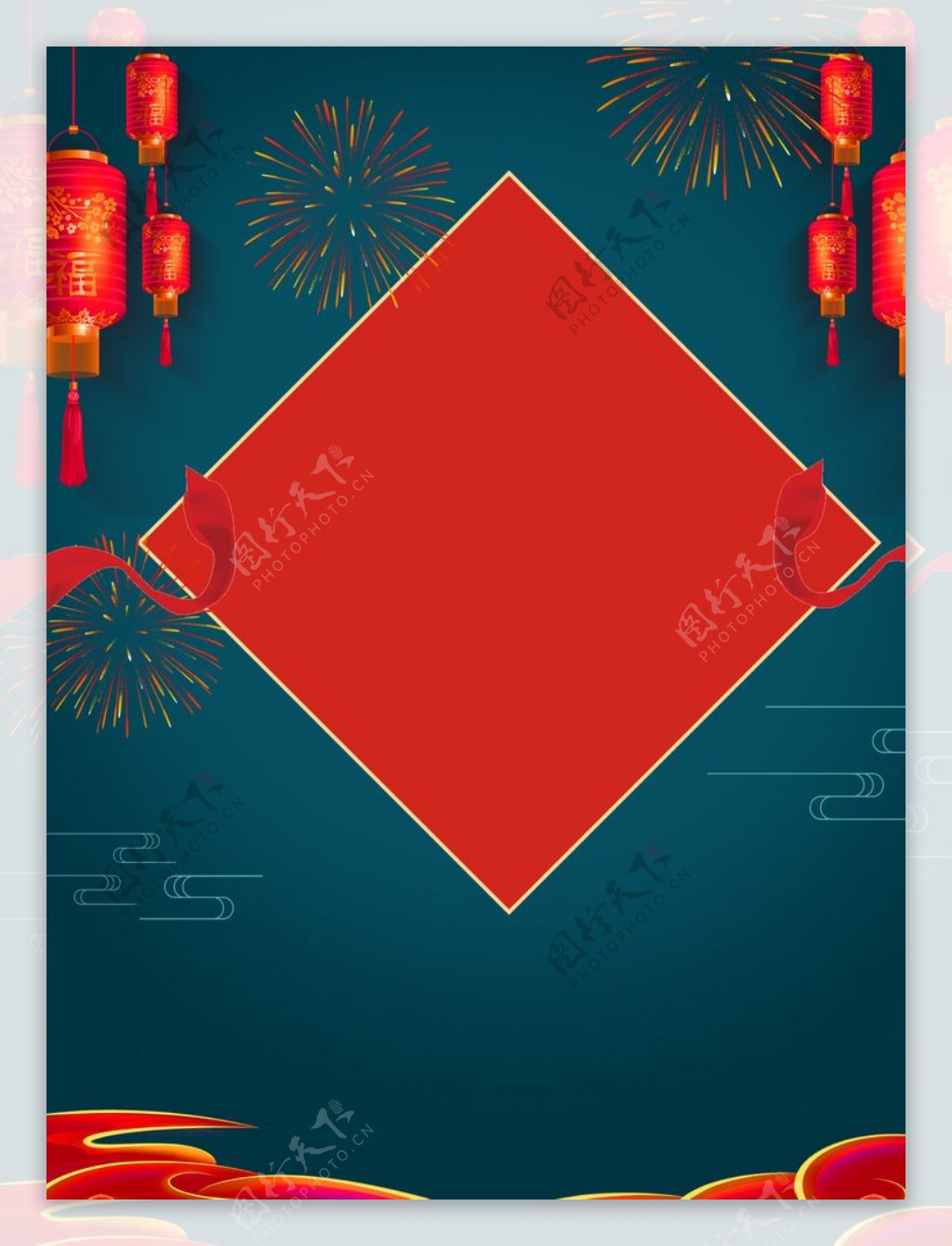 红色灯笼新年背景
