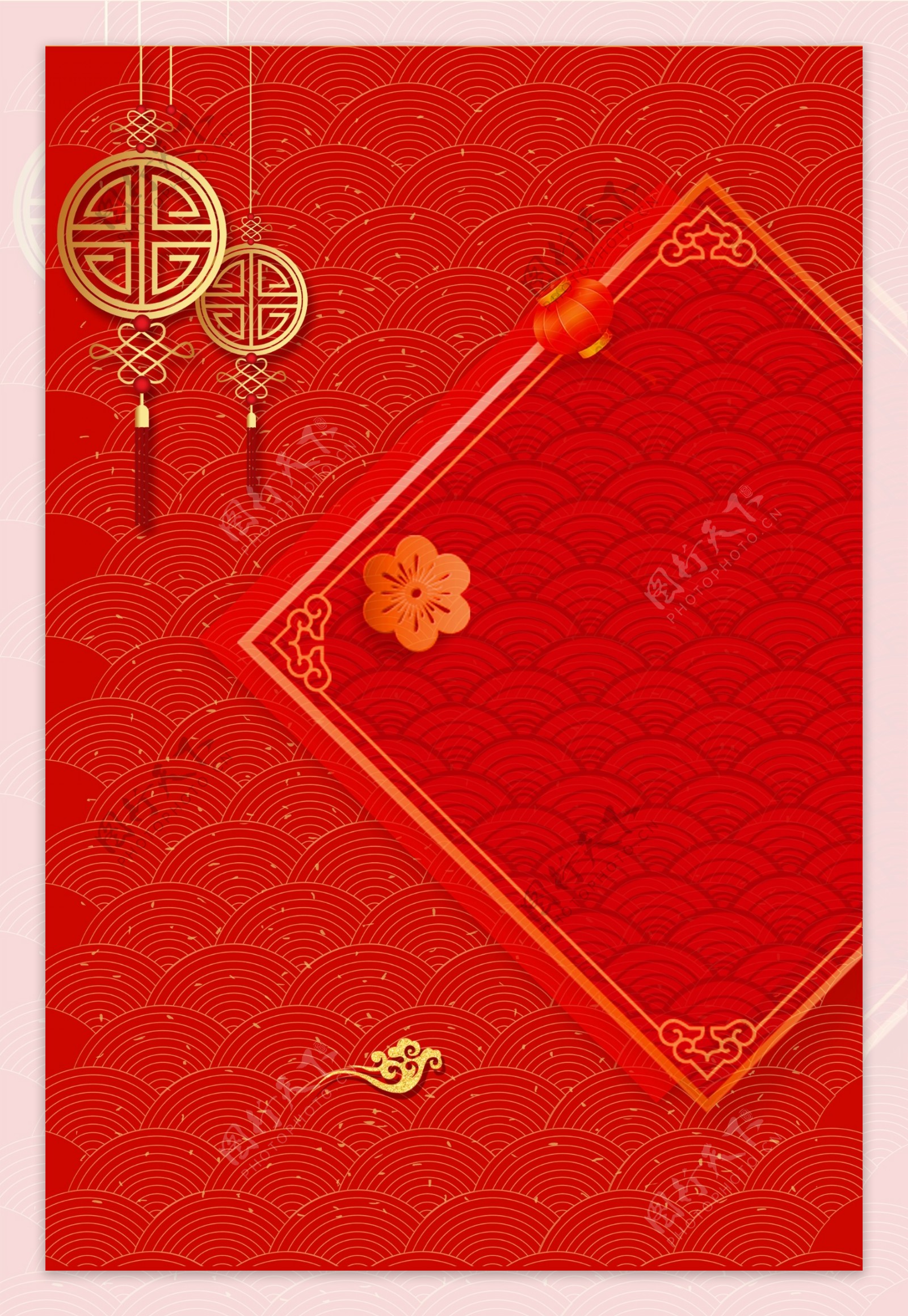 2019传统中国风猪年背景设计