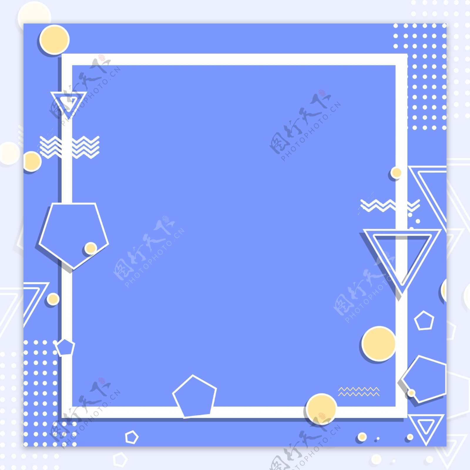 原创小清新蓝色简约几何背景