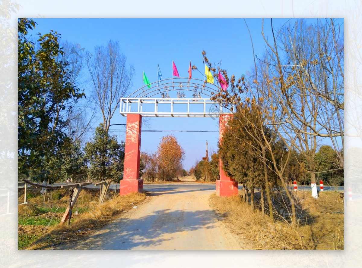 蓝天下的乡村风景