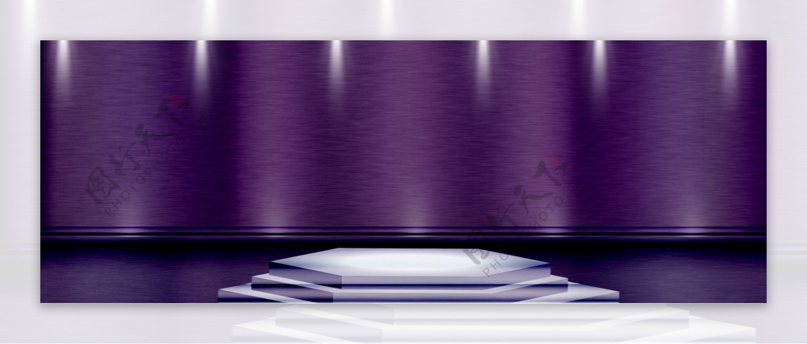 全原创紫色金属质感灯光舞台背景