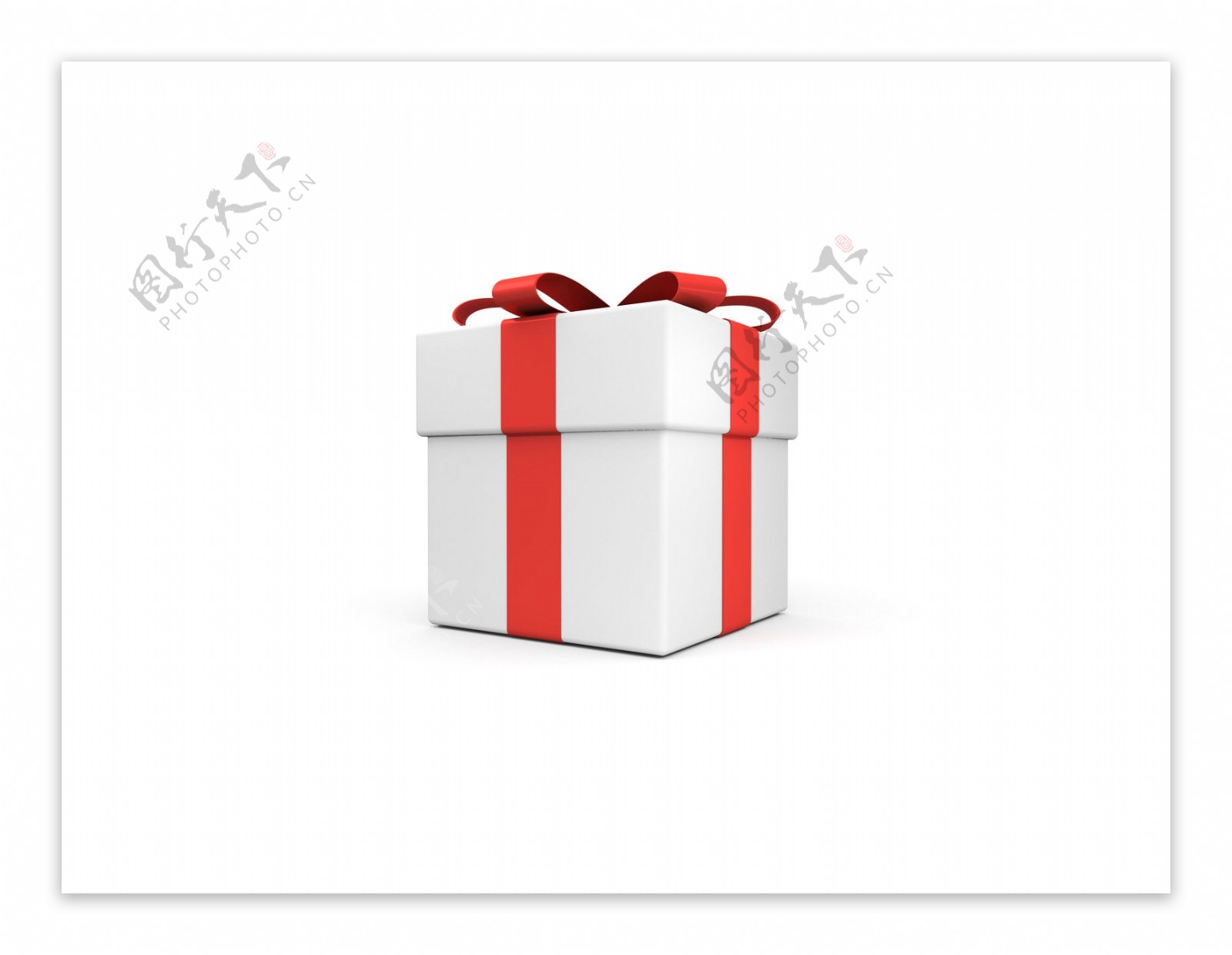 单独的礼物盒子素材红丝带