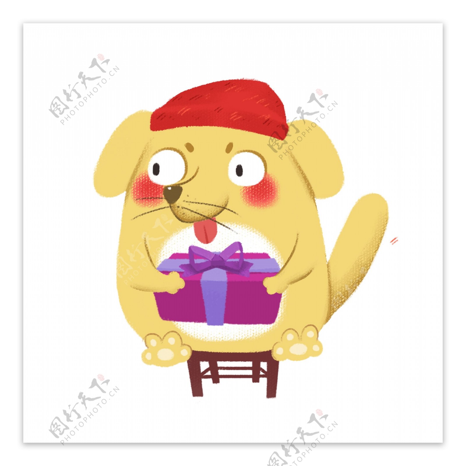 可爱的呕吐狗矢量卡通画 手工绘制的狗在当代平面风格 线条艺术 卡通动物 狗在坐着图库矢量图作者：© YelyzavetaM 609239318