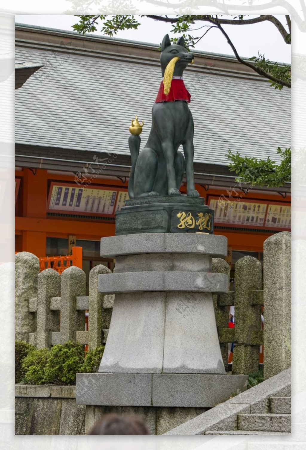 日本稻荷神狐狸雕塑