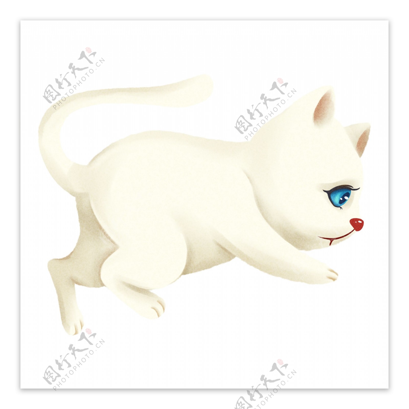 可爱白色小猫咪免抠素材